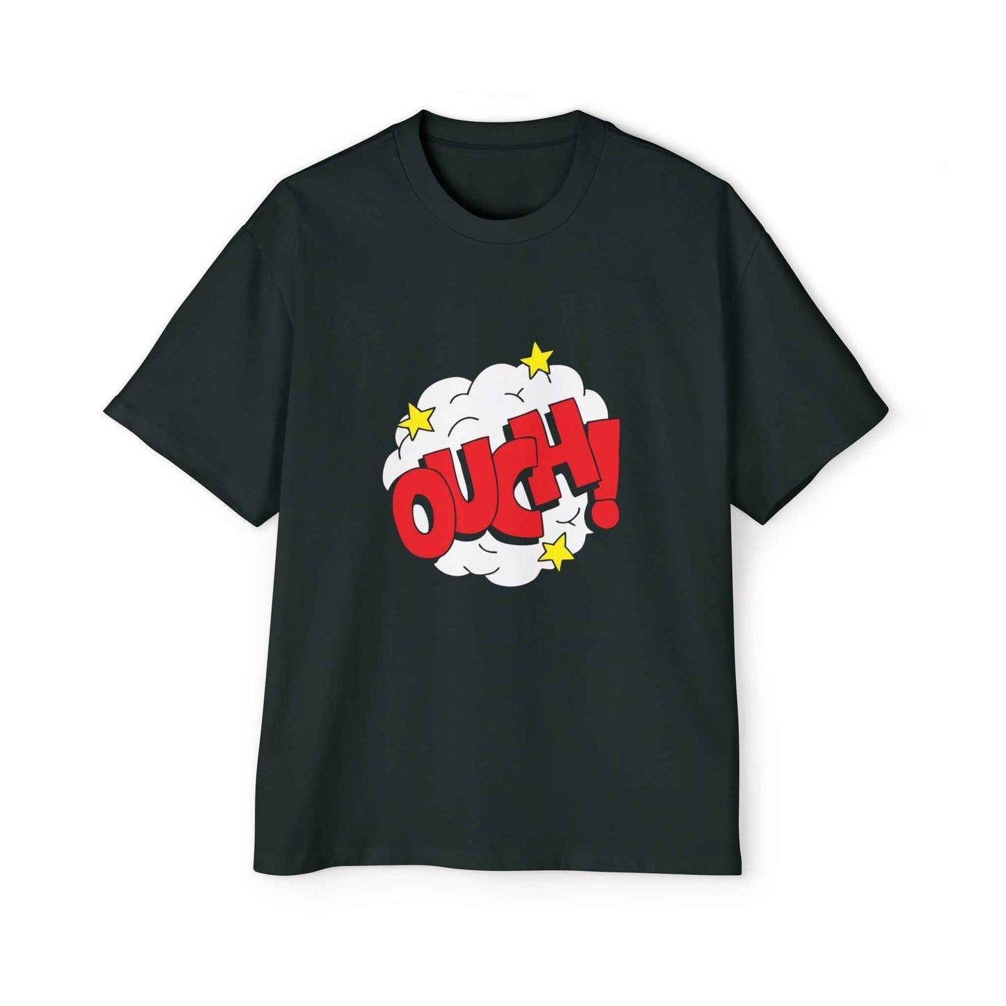 Ouch! Men's Oversized Graphic Tee - Heavy, Casual Summer Style Gift for Him - Maklenn