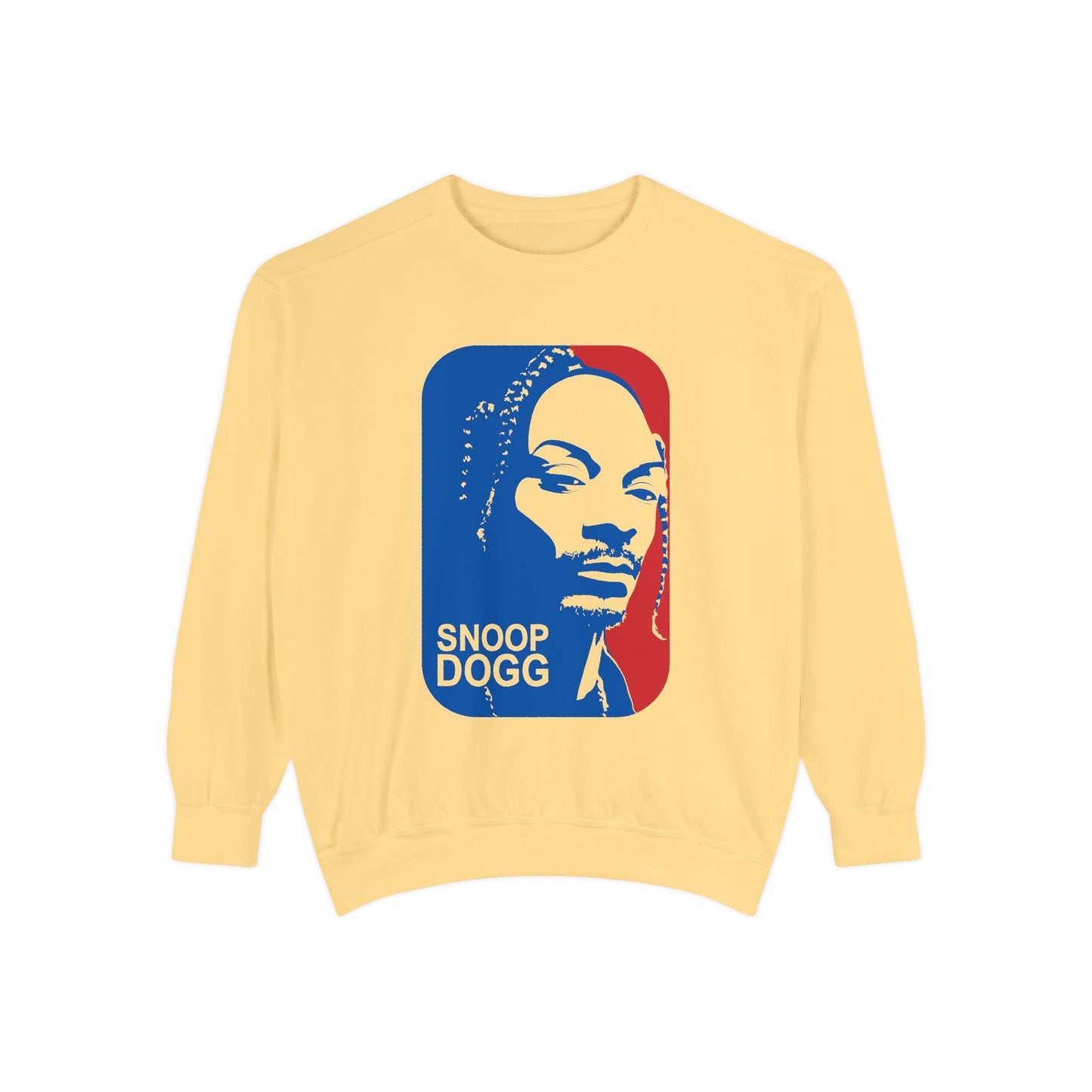 Snoop Dogg Inspired Unisex Garment-Dyed Sweatshirt - Hip Hop Style, Retro Fashion, Streetwear, Gift for Music Lovers, Cozy Apparel Printify