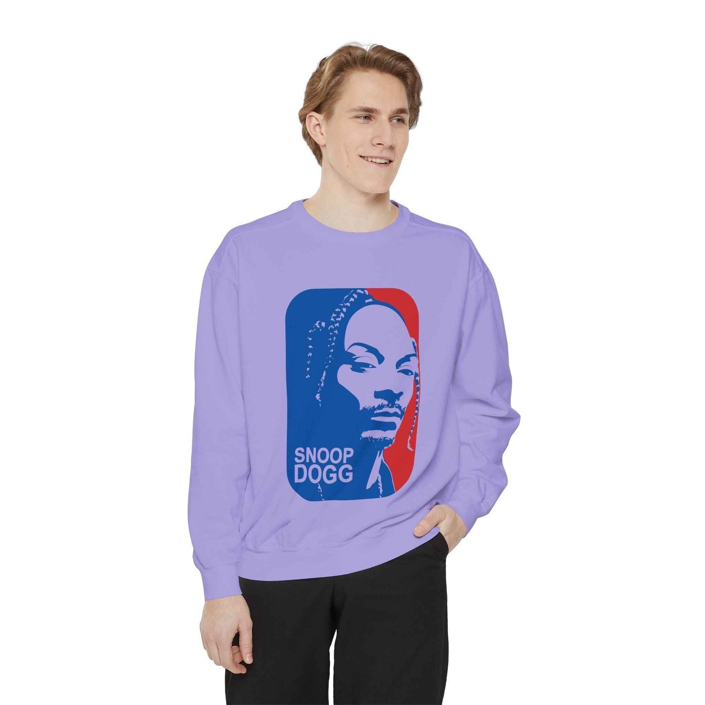 Snoop Dogg Inspired Unisex Garment-Dyed Sweatshirt - Hip Hop Style, Retro Fashion, Streetwear, Gift for Music Lovers, Cozy Apparel