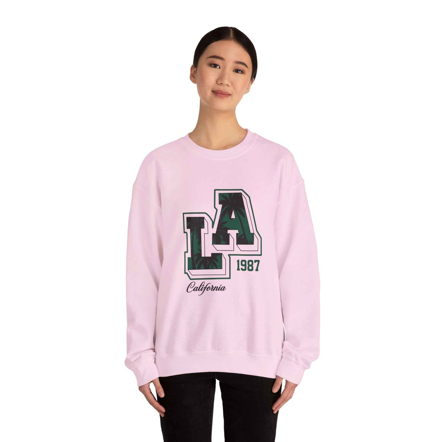 LA California 1987 Crewneck Sweatshirt, Cozy Unisex Sweatshirt, Casual Outing Apparel, Perfect Gift for Birthdays, Relaxed Fit Tees