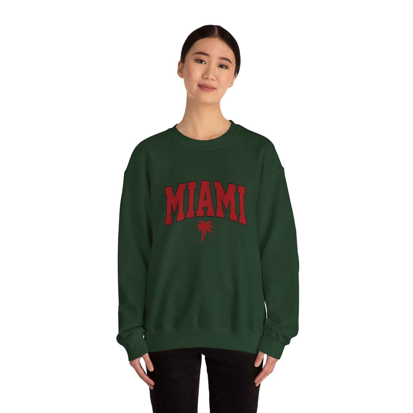 Miami Graphic Crewneck Sweatshirt, Unisex Sweatshirt, Cozy Miami Apparel, Casual Streetwear, Perfect Gift for Sport Lovers
