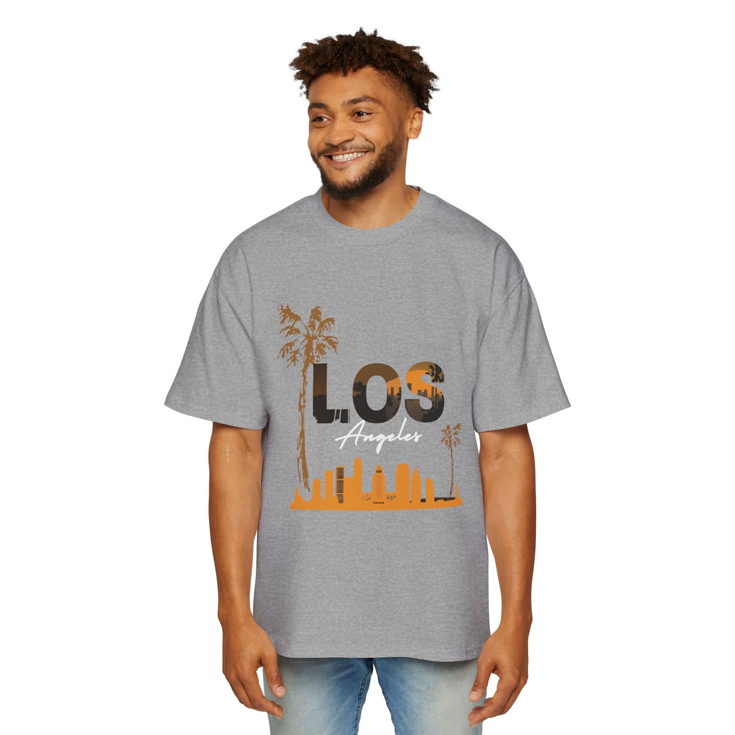 LA Oversized Tee - Casual Urban Wear, Gift for Him, Street Style, Summer Vibes, Travel Outfit, Comfortable Daily Wear - Maklenn