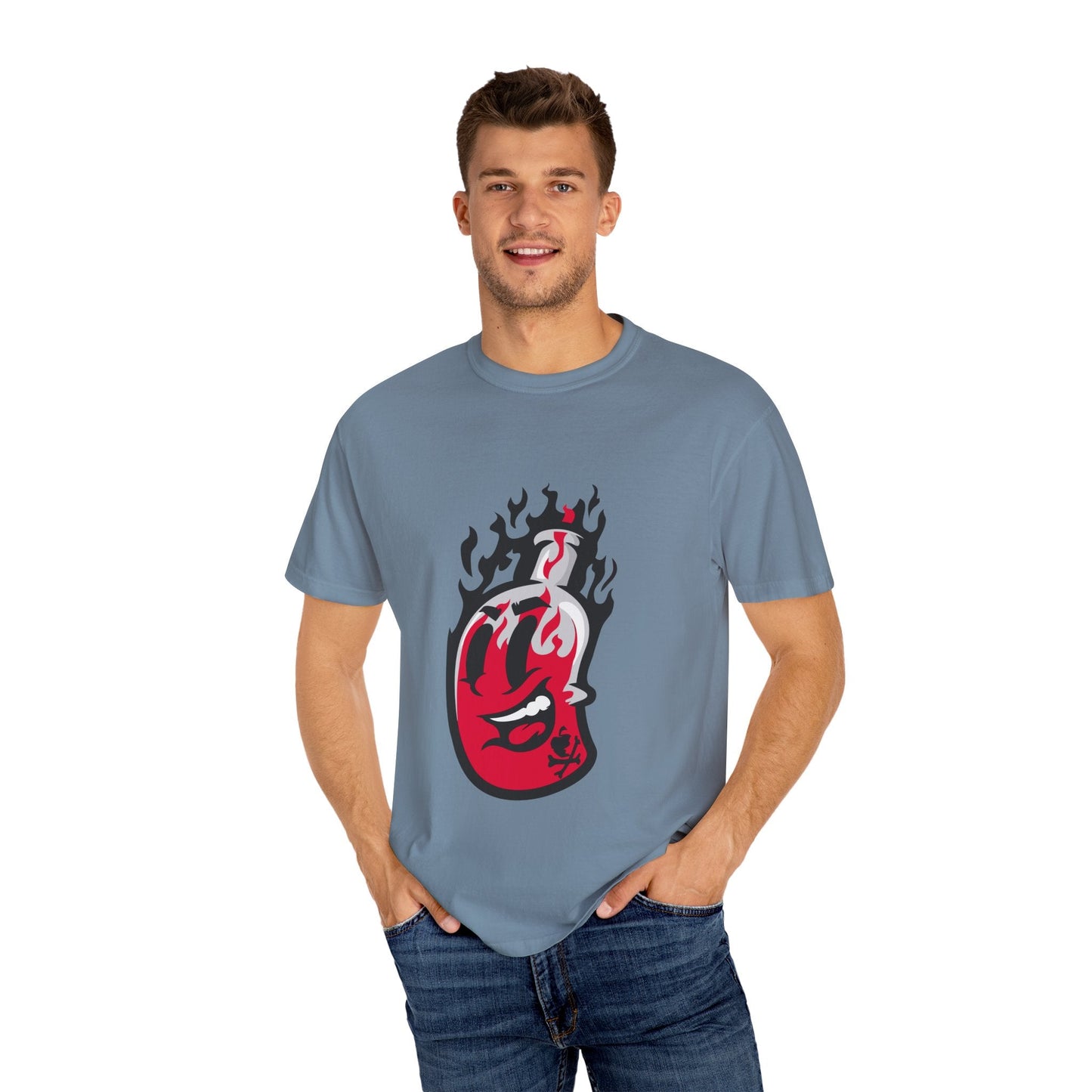 Flame Graphic T-shirt for Unisex, Casual Summer Wear, Gift for Music Lovers, Vibrant Artwork Tee, Trendy Fashion Top Printify