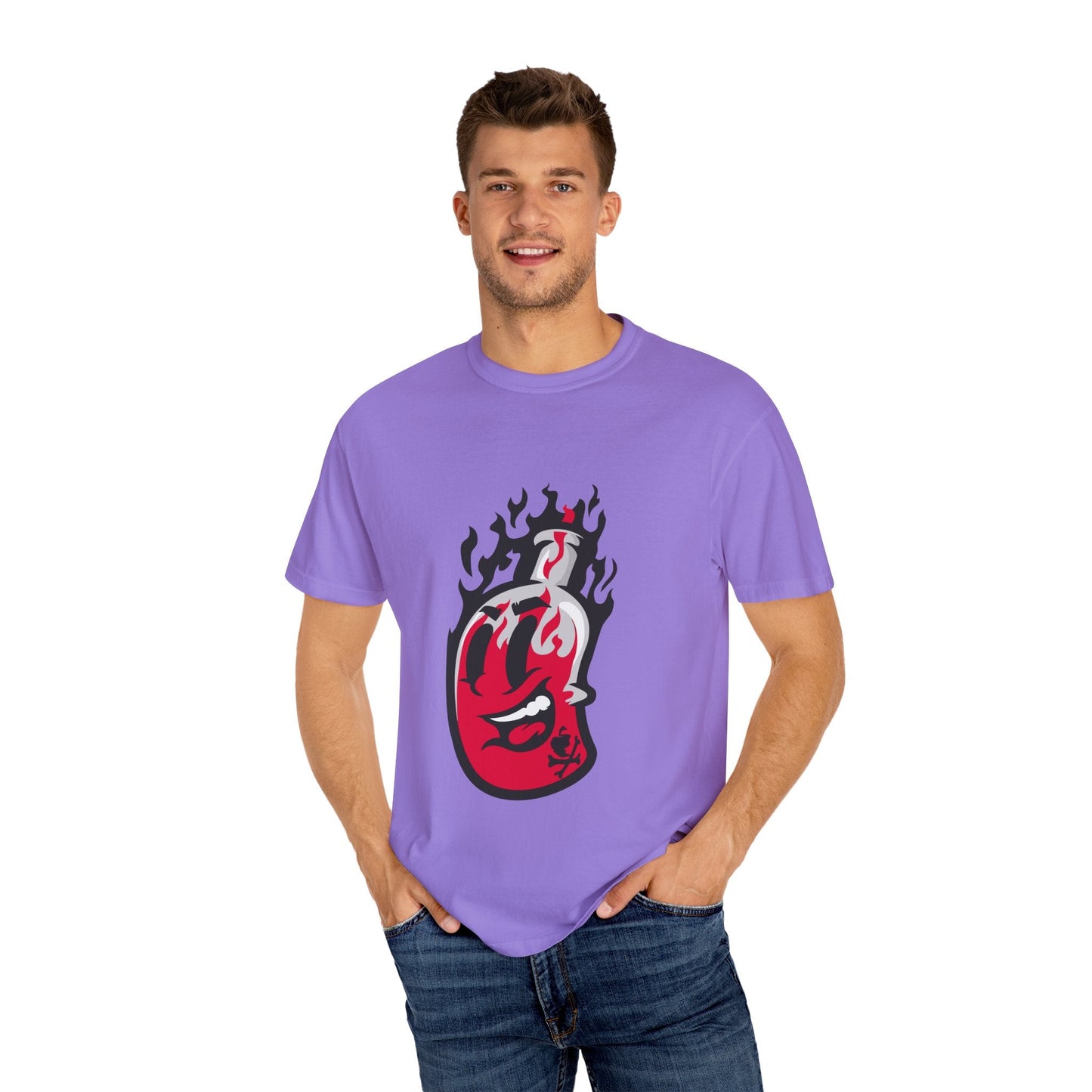 Flame Graphic T-shirt for Unisex, Casual Summer Wear, Gift for Music Lovers, Vibrant Artwork Tee, Trendy Fashion Top Printify