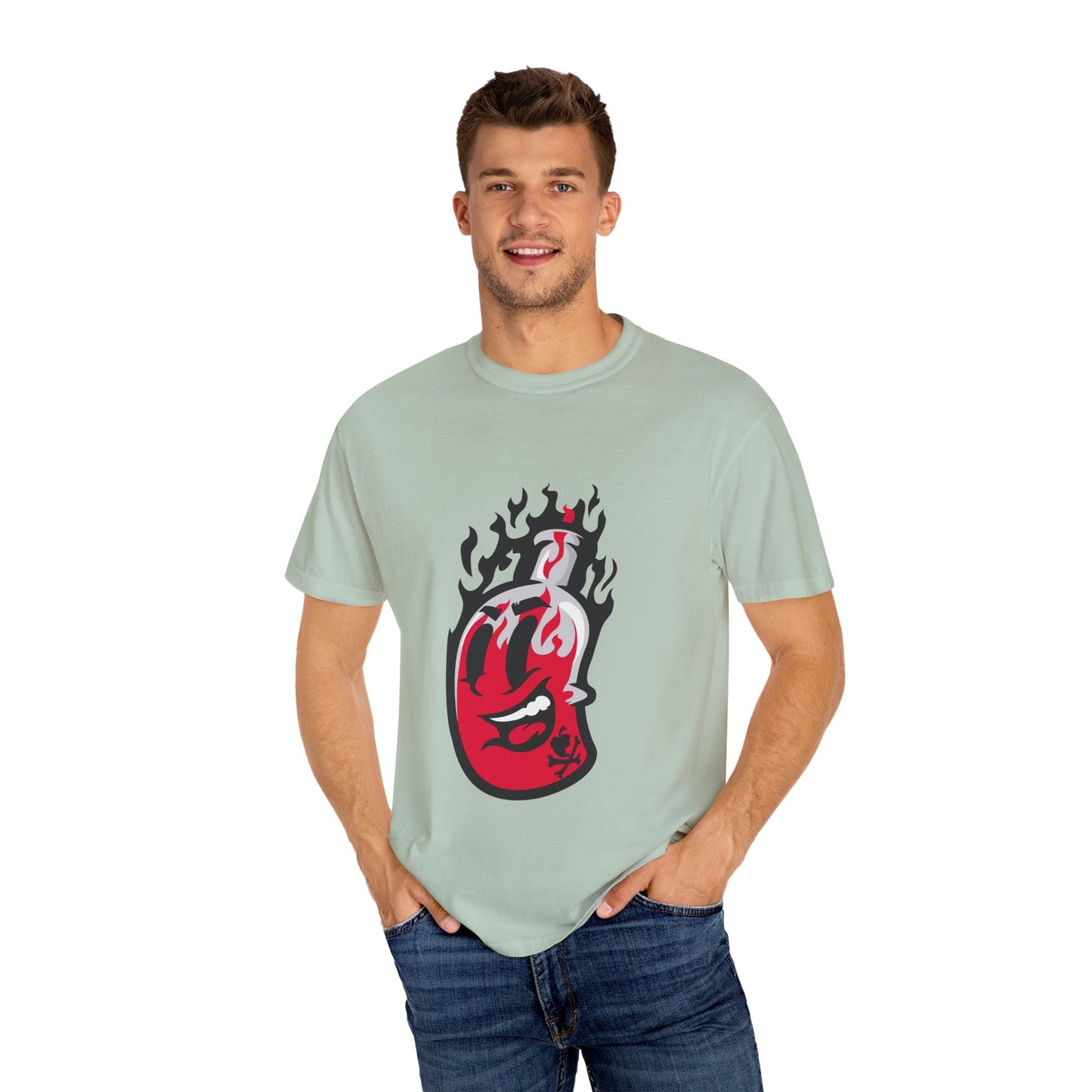 Flame Graphic T-shirt for Unisex, Casual Summer Wear, Gift for Music Lovers, Vibrant Artwork Tee, Trendy Fashion Top Printify