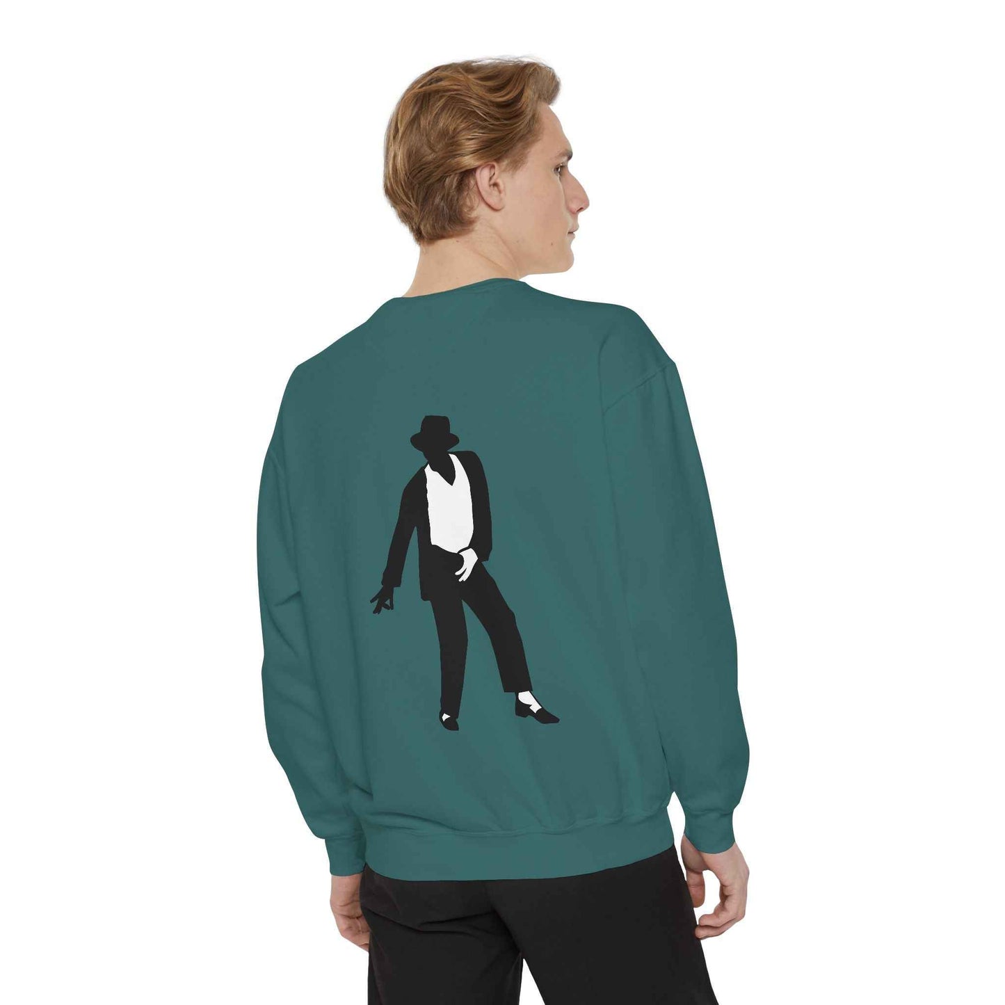 Stylish Unisex Garment-Dyed Sweatshirt, Casual Wear, Gift for Music Lovers, Retro Fashion, Unique Streetwear, Perfect for Parties,Michel jackson style sweatshirt,USA trend sweatshirt