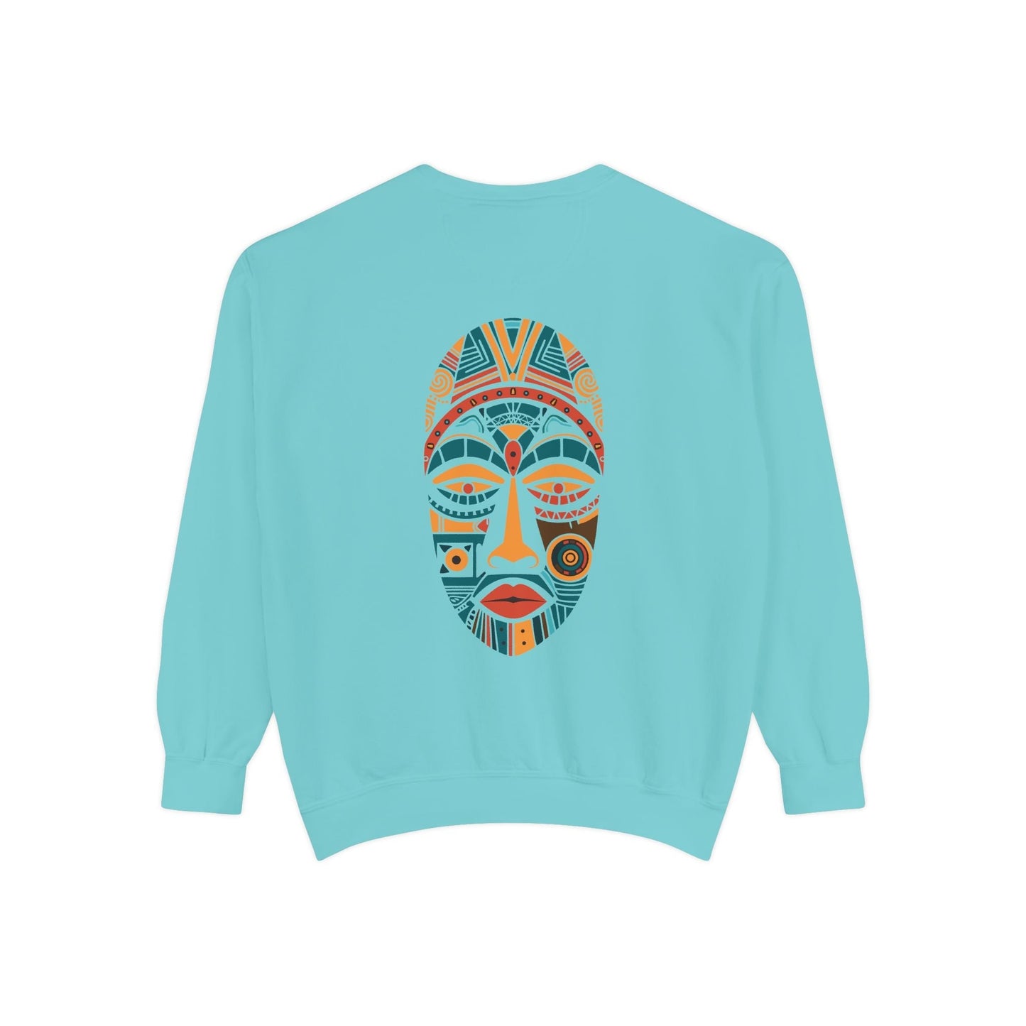Artistic Unisex Sweatshirt with Colorful Face Design - Cozy Casual Wear for Fall Fashion and Unique Gifts - Maklenn