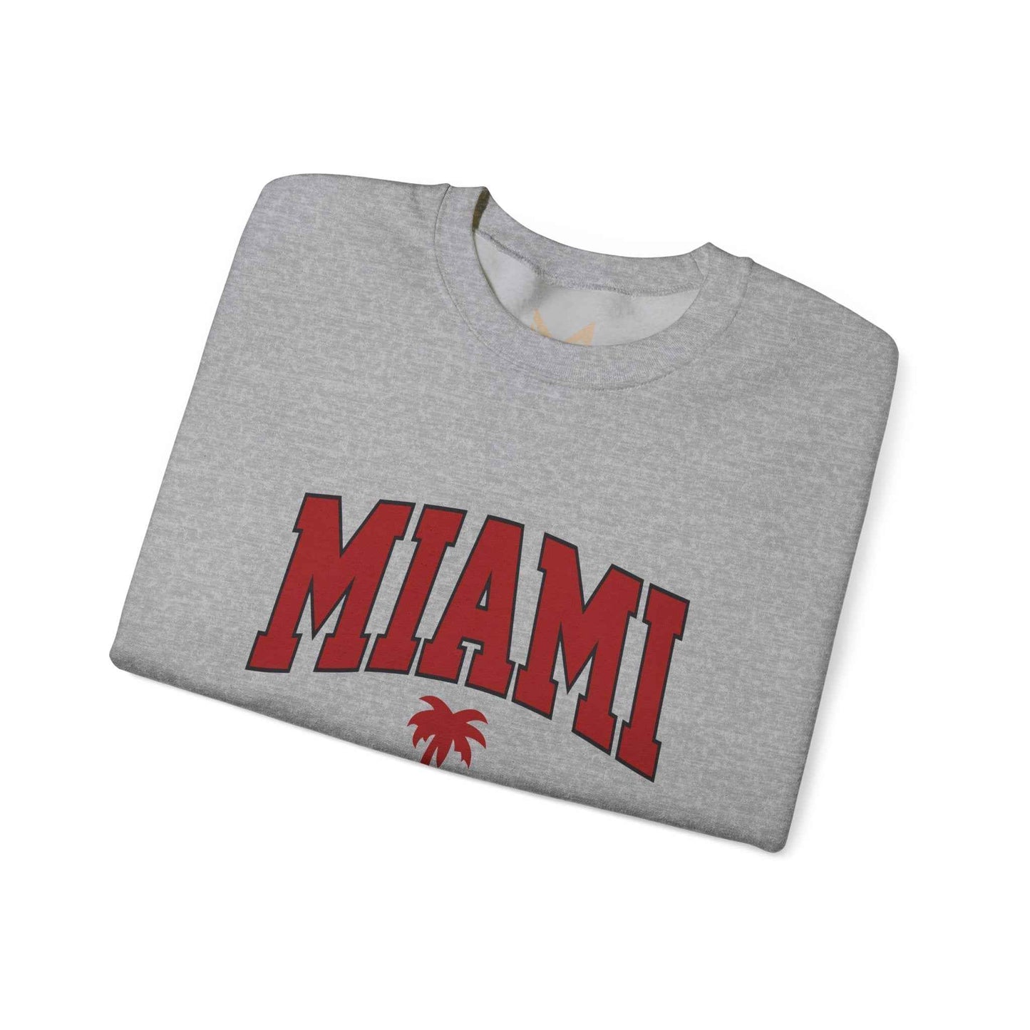 Miami Graphic Crewneck Sweatshirt, Unisex Sweatshirt, Cozy Miami Apparel, Casual Streetwear, Perfect Gift for Sport Lovers