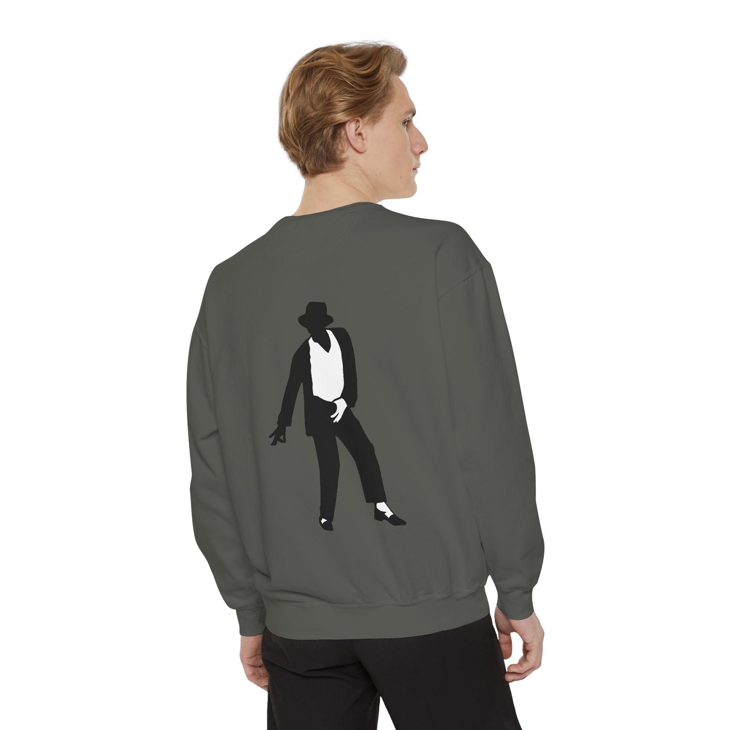 Stylish Garment-Dyed Sweatshirt for Music Lovers | Retro Fashion Casual Wear | Unique Michael Jackson Inspired Streetwear - Maklenn