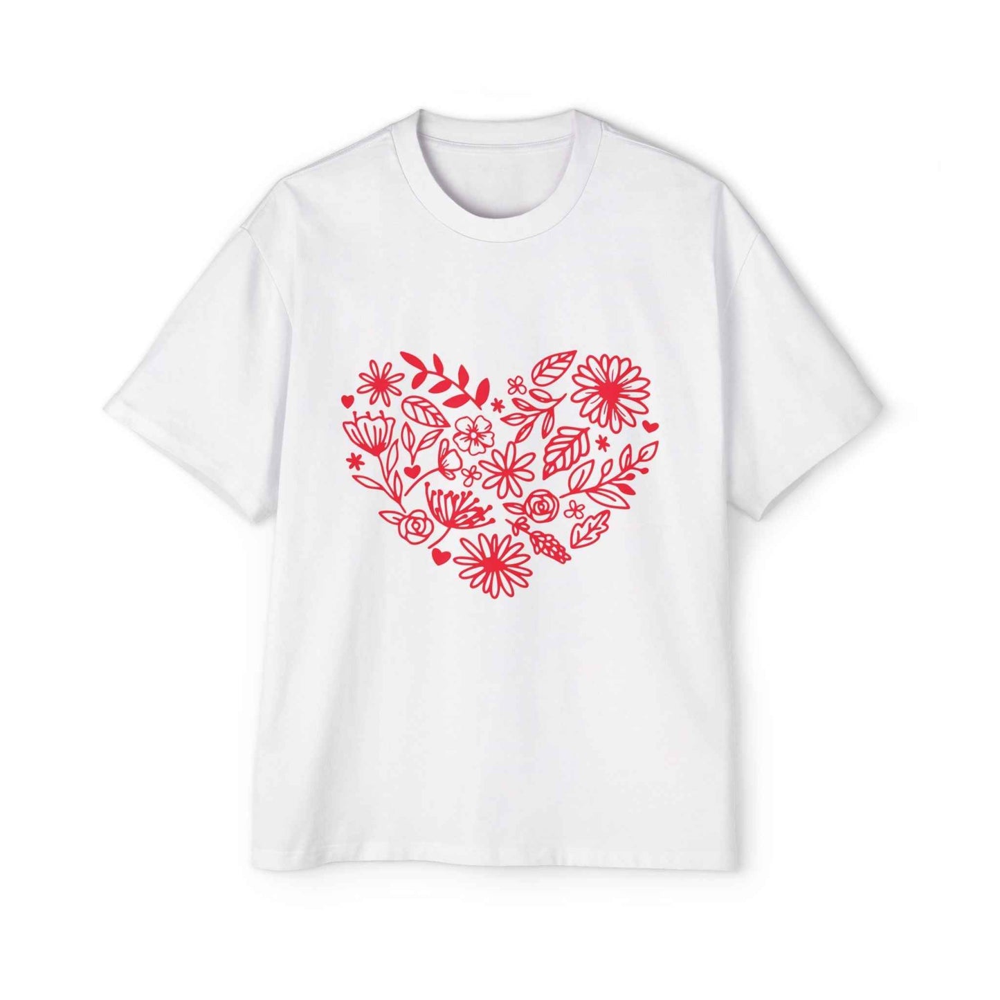 Romantic Floral Oversized Tee - Perfect for Valentine's Day, Casual Wear, Gift for Him, Comfortable Fashion, Everyday Style