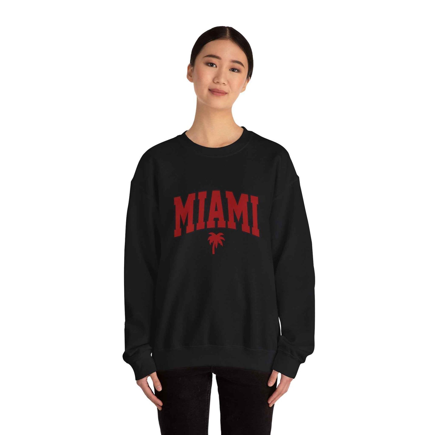Miami Graphic Crewneck Sweatshirt, Unisex Sweatshirt, Cozy Miami Apparel, Casual Streetwear, Perfect Gift for Sport Lovers
