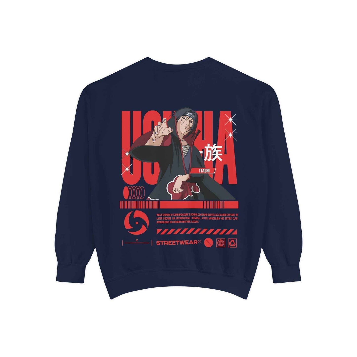 Uchiha Streetwear Sweatshirt - Cozy Unisex Anime Graphic Design Casual Wear Gift - Maklenn