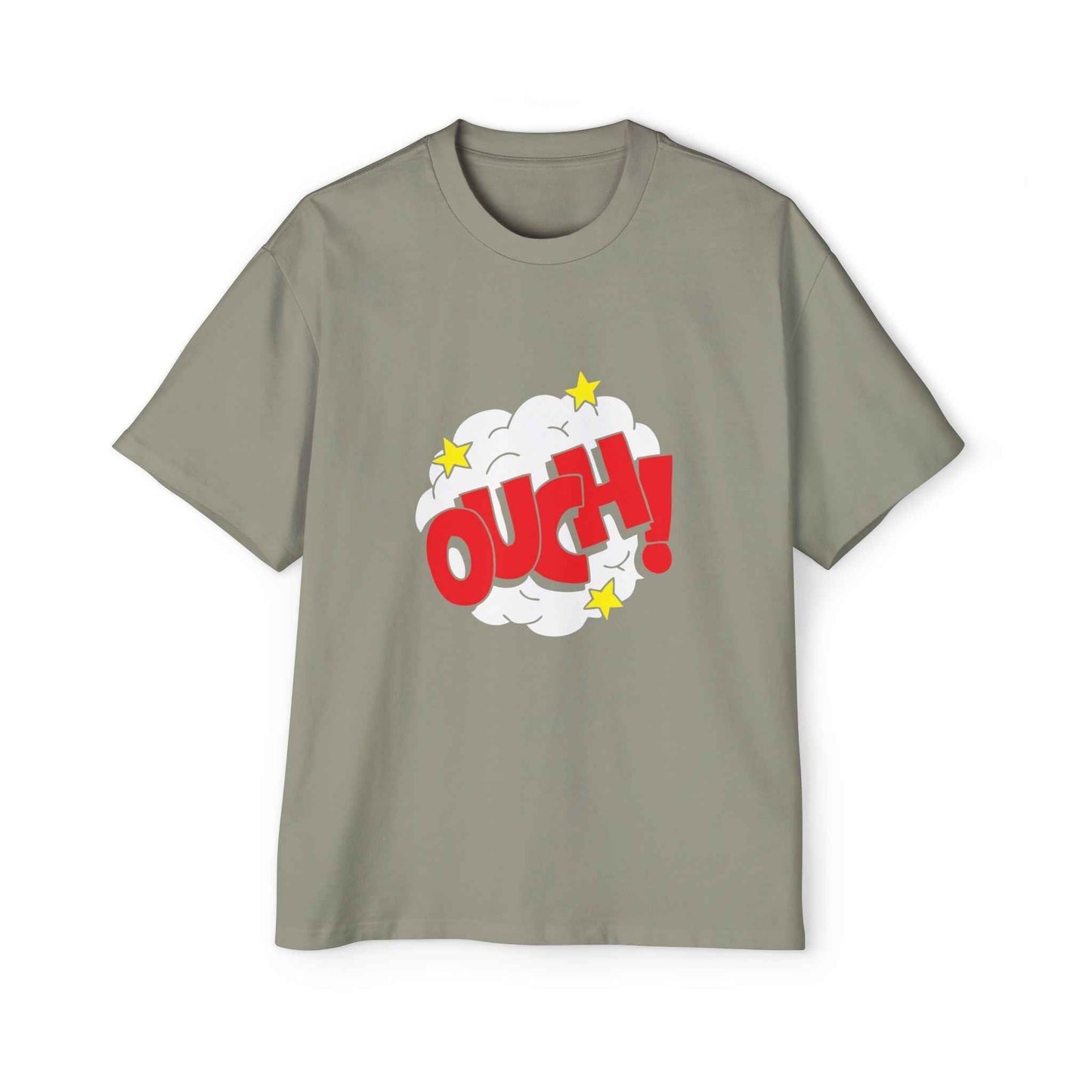 Ouch! Men's Oversized Graphic Tee - Heavy, Casual Summer Style Gift for Him - Maklenn
