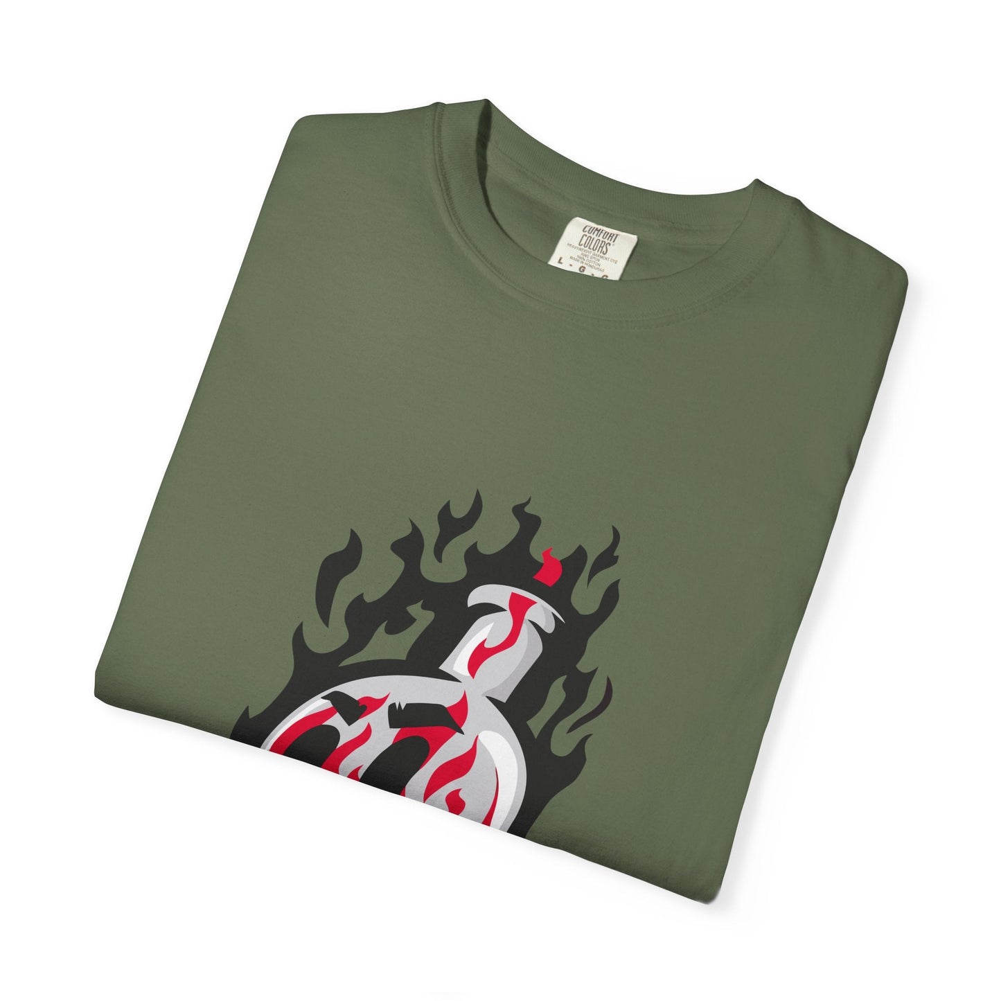 Flame Graphic T-shirt for Unisex, Casual Summer Wear, Gift for Music Lovers, Vibrant Artwork Tee, Trendy Fashion Top Printify