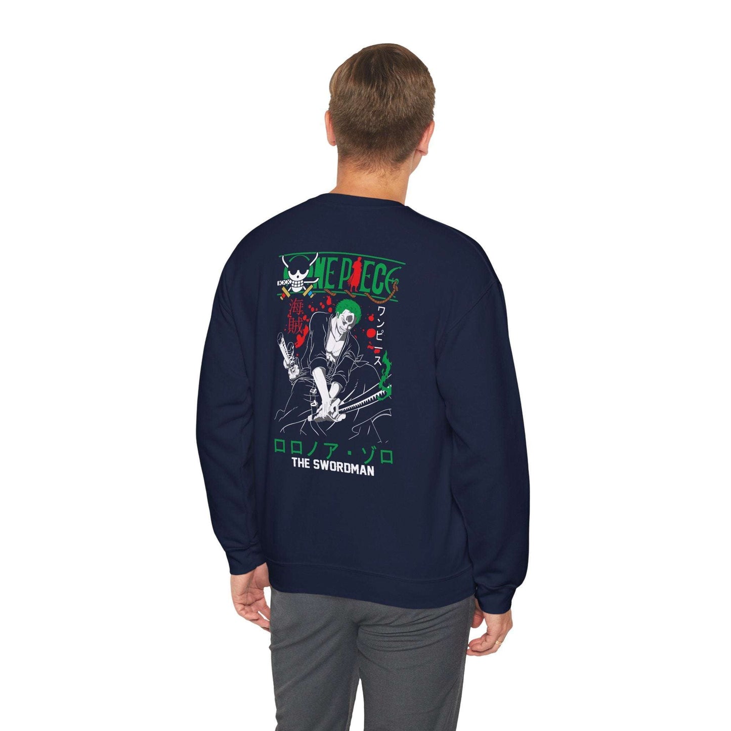 Roronoa Zoro One Piece Anime Streetwear – Premium Crewneck Sweatshirt | Maklenn – View 12