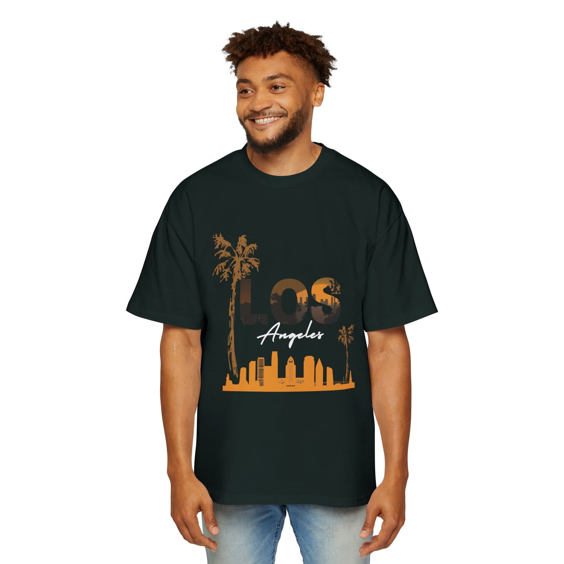LA Oversized Tee - Casual Urban Wear, Gift for Him, Street Style, Summer Vibes, Travel Outfit, Comfortable Daily Wear - Maklenn