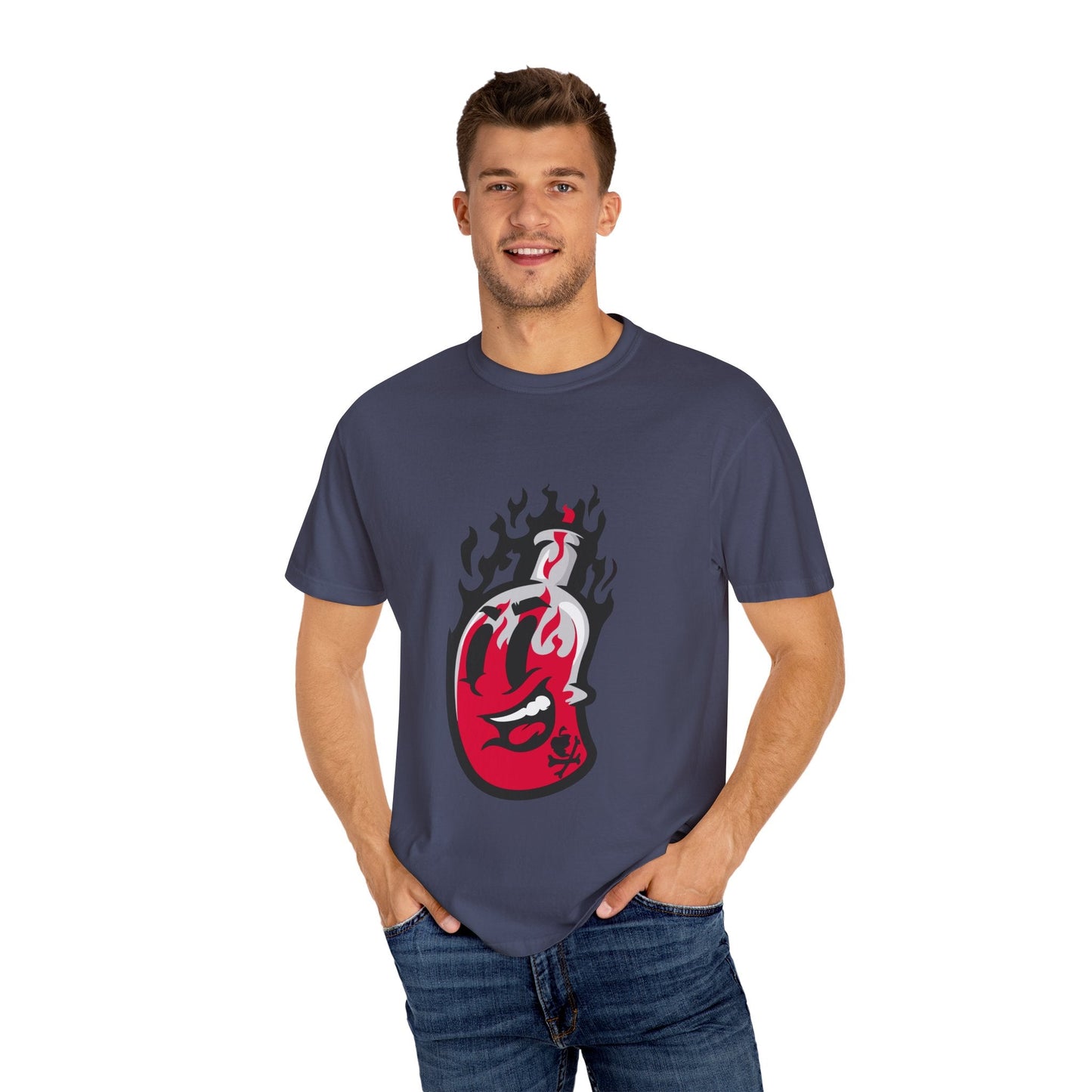 Flame Graphic T-shirt for Unisex, Casual Summer Wear, Gift for Music Lovers, Vibrant Artwork Tee, Trendy Fashion Top Printify