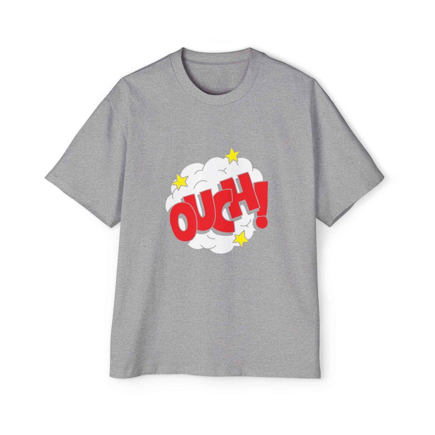 Ouch! Men's Oversized Graphic Tee - Heavy, Casual Summer Style Gift for Him - Maklenn