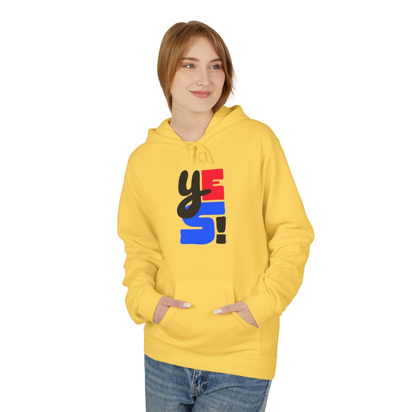 Fleece Hoodie with Bold Graphic Design, Comfortable Casual Wear for Everyday, Perfect for Holidays, Gifts for Friends, Layering Piece - Maklenn