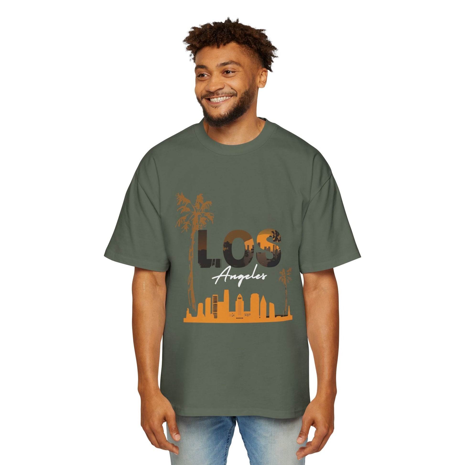 LA Oversized Tee - Casual Urban Wear, Gift for Him, Street Style, Summer Vibes, Travel Outfit, Comfortable Daily Wear - Maklenn