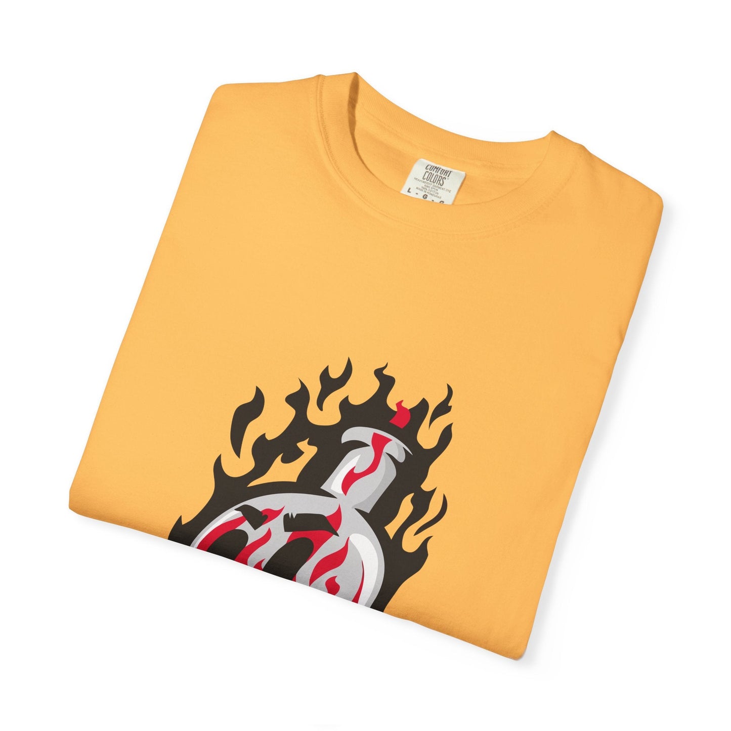 Flame Graphic T-shirt for Unisex, Casual Summer Wear, Gift for Music Lovers, Vibrant Artwork Tee, Trendy Fashion Top Printify