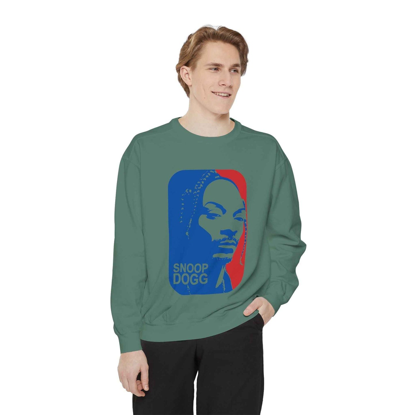 Snoop Dogg Inspired Unisex Garment-Dyed Sweatshirt - Hip Hop Style, Retro Fashion, Streetwear, Gift for Music Lovers, Cozy Apparel