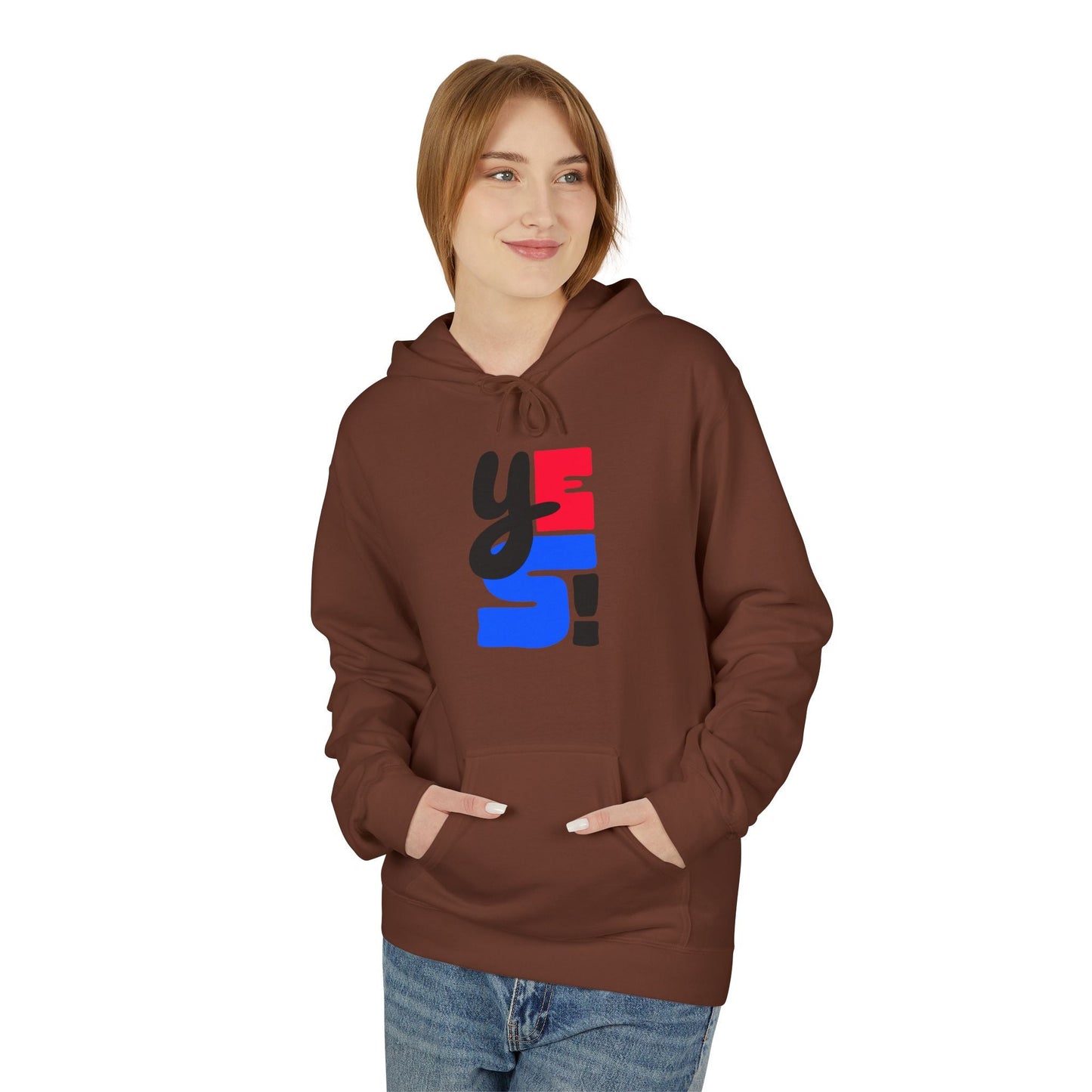 Fleece Hoodie with Bold Graphic Design, Comfortable Casual Wear for Everyday, Perfect for Holidays, Gifts for Friends, Layering Piece - Maklenn