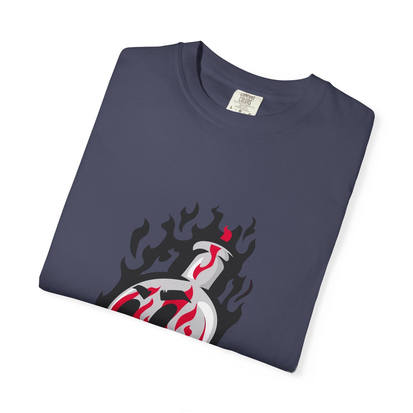 Flame Graphic T-shirt for Unisex, Casual Summer Wear, Gift for Music Lovers, Vibrant Artwork Tee, Trendy Fashion Top Printify