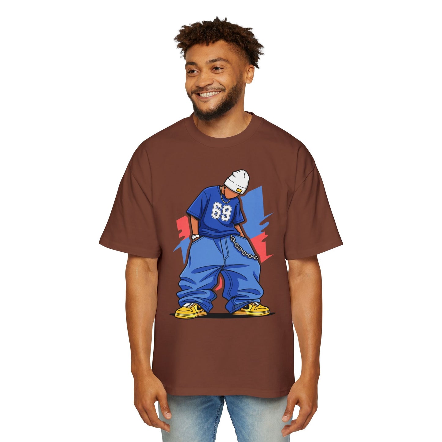 Stylish Urban Graphic Tee for Men | Casual Streetwear, Oversized T-Shirt, Hip Hop Fashion, Everyday Wear, Gift for Trendsetters - Maklenn