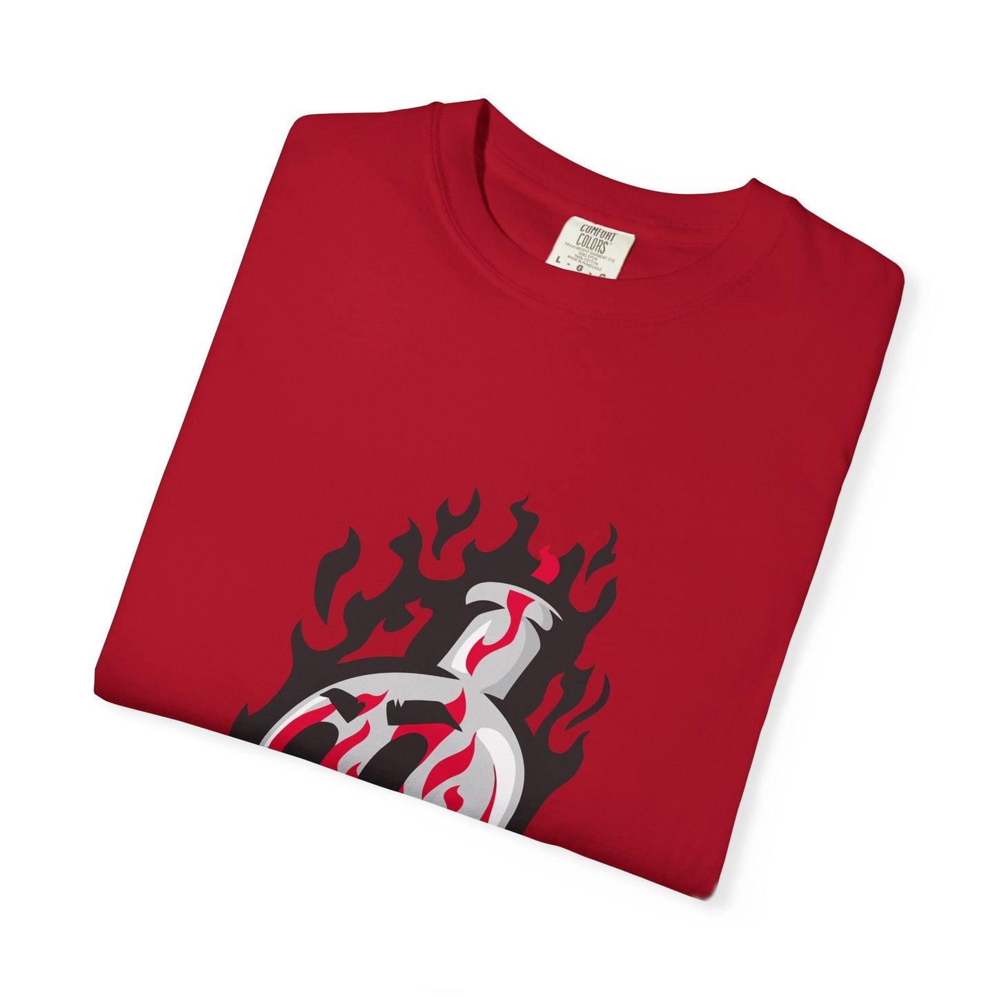 Flame Graphic T-shirt for Unisex, Casual Summer Wear, Gift for Music Lovers, Vibrant Artwork Tee, Trendy Fashion Top Printify