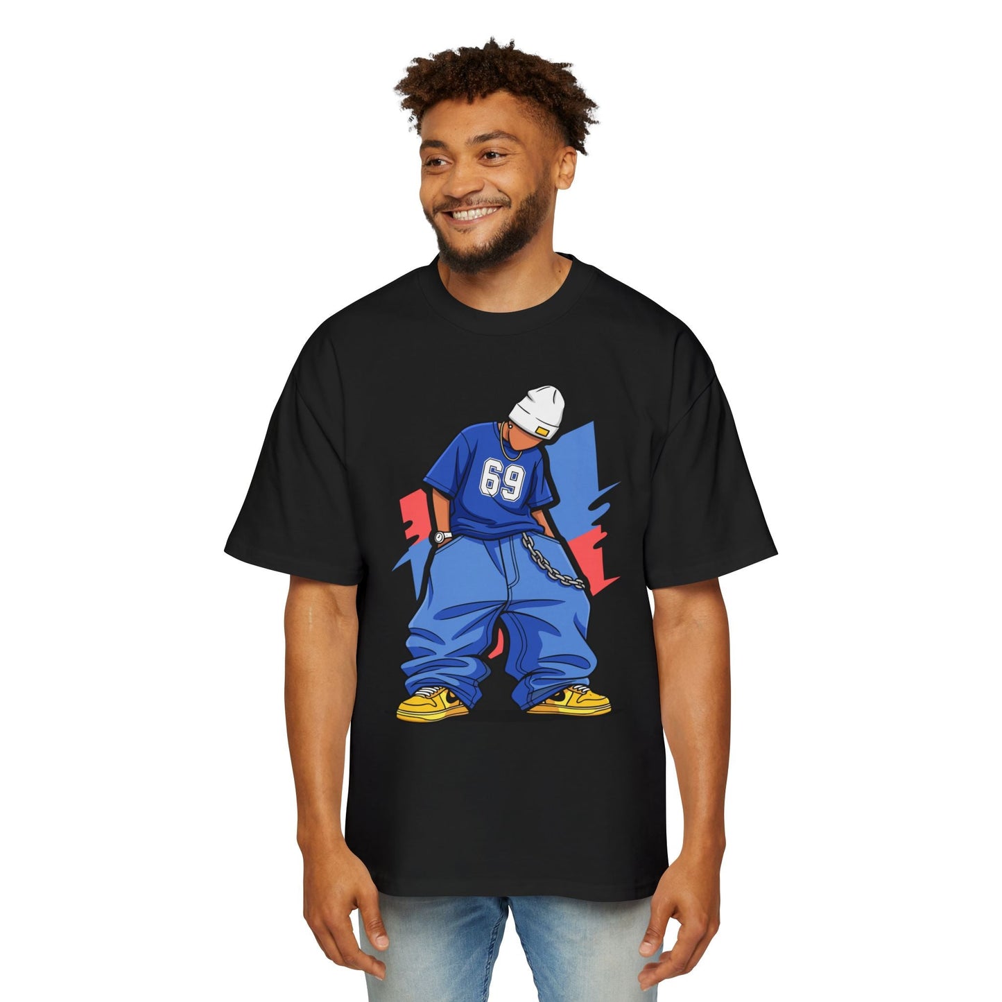 Stylish Urban Graphic Tee for Men | Casual Streetwear, Oversized T-Shirt, Hip Hop Fashion, Everyday Wear, Gift for Trendsetters - Maklenn