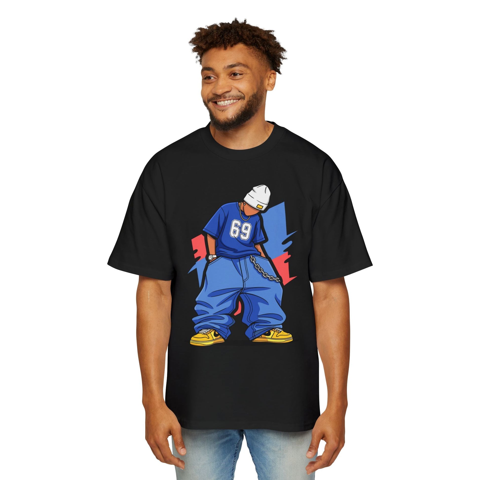 Stylish Urban Graphic Tee for Men | Casual Streetwear, Oversized T-Shirt, Hip Hop Fashion, Everyday Wear, Gift for Trendsetters - Maklenn