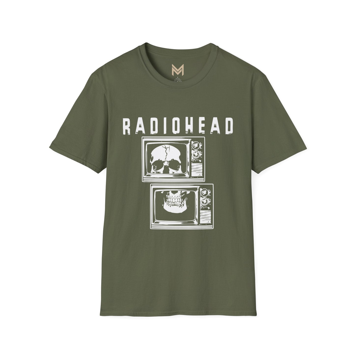 Radiohead Vintage Skull Graphic Tee | Unisex Softstyle T-Shirt, Band Merchandise, Music Lover Gift, Casual Wear, Festival Attire - Maklenn