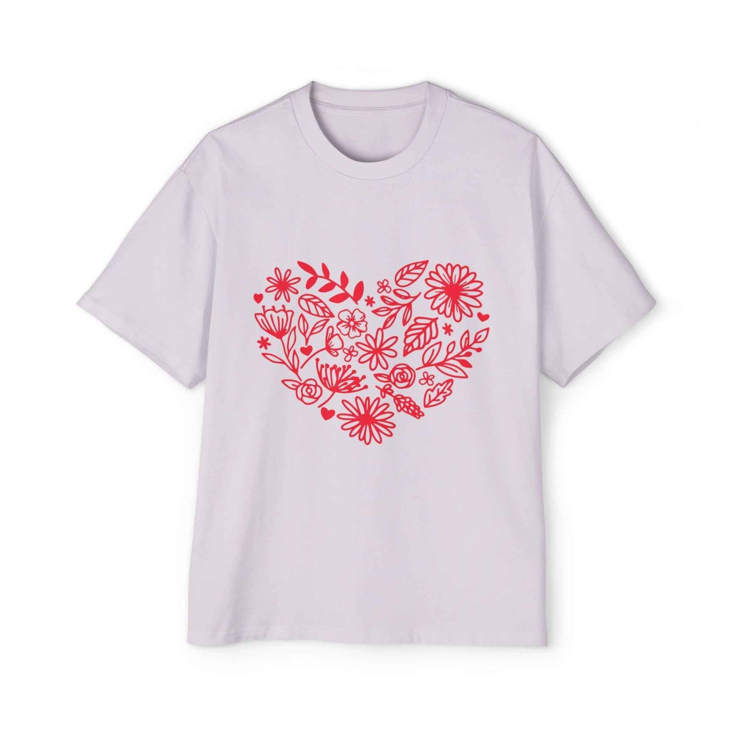 Romantic Floral Oversized Tee - Perfect for Valentine's Day, Casual Wear, Gift for Him, Comfortable Fashion, Everyday Style