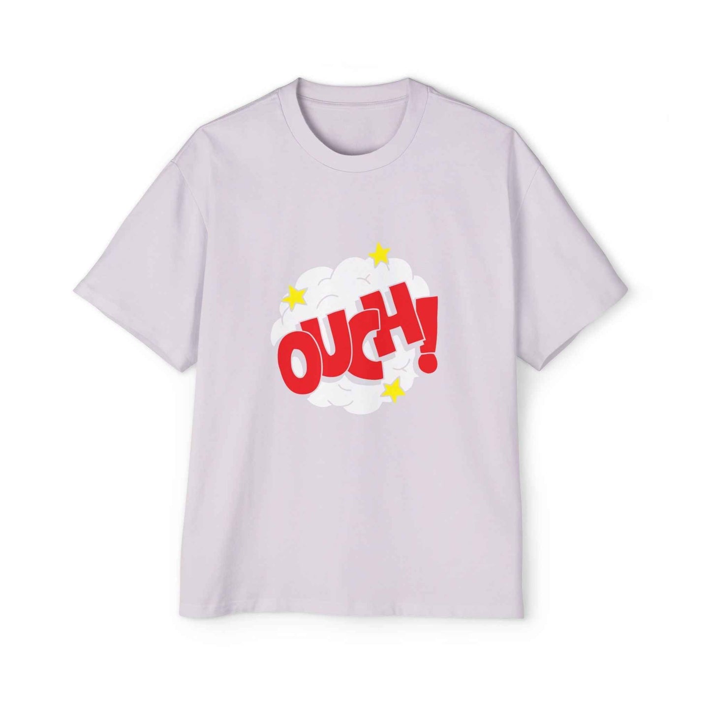 Ouch! Men's Heavy Oversized Tee, Casual T-Shirt, Gift for Him, Everyday Wear, Graphic Tee, Summer Style