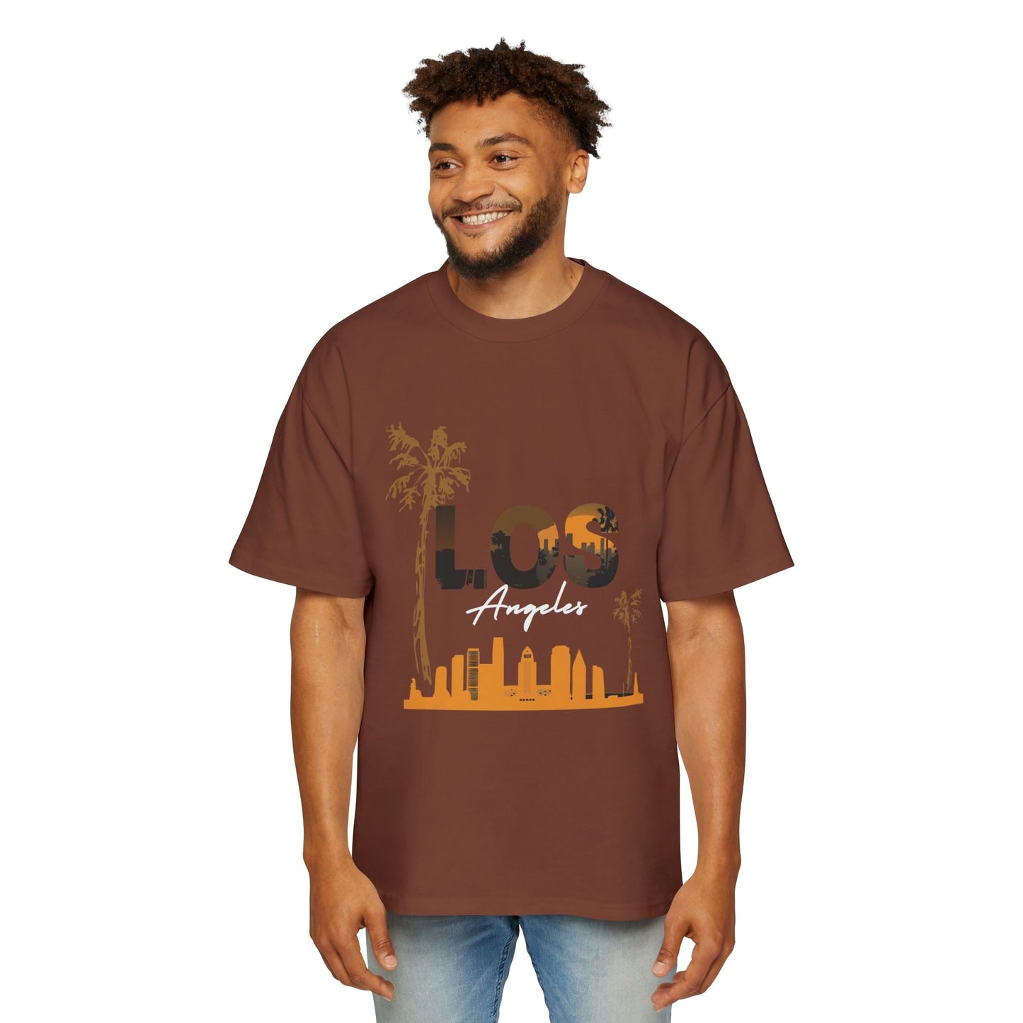 LA Oversized Tee - Casual Urban Wear, Gift for Him, Street Style, Summer Vibes, Travel Outfit, Comfortable Daily Wear - Maklenn
