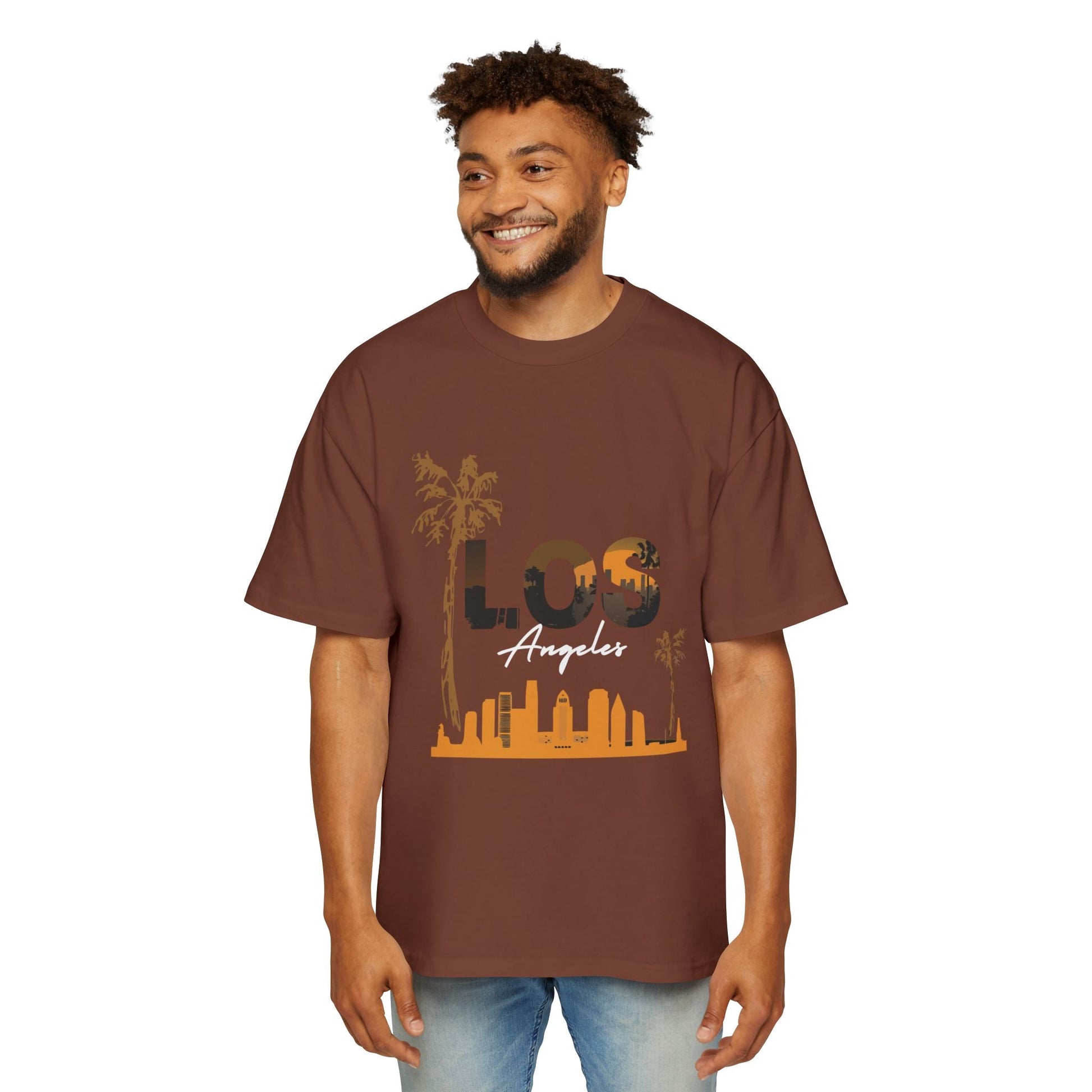 LA Oversized Tee - Casual Urban Wear, Gift for Him, Street Style, Summer Vibes, Travel Outfit, Comfortable Daily Wear - Maklenn