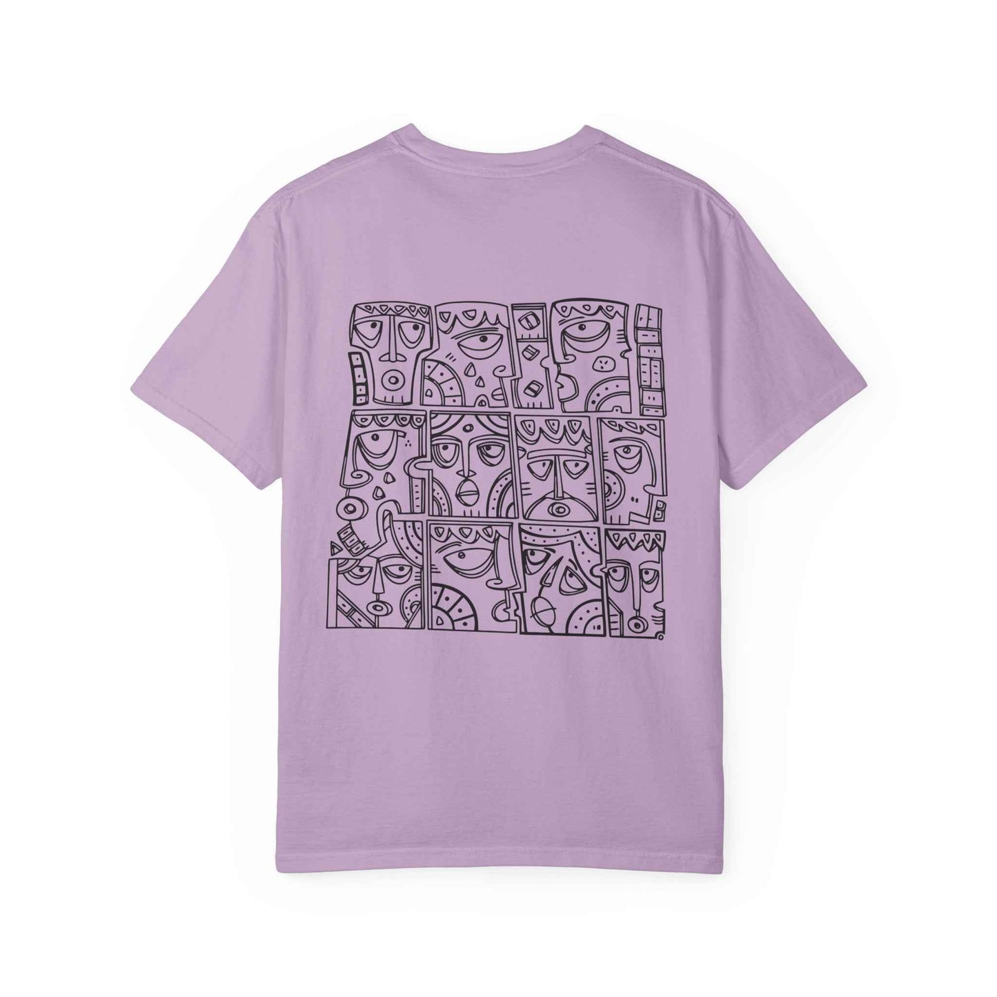 Artistic Garment-Dyed T-Shirt, Unisex Graphic Tee, Unique Casual Wear, Statement Top, Gift for Art Lovers, Everyday Comfort Tee