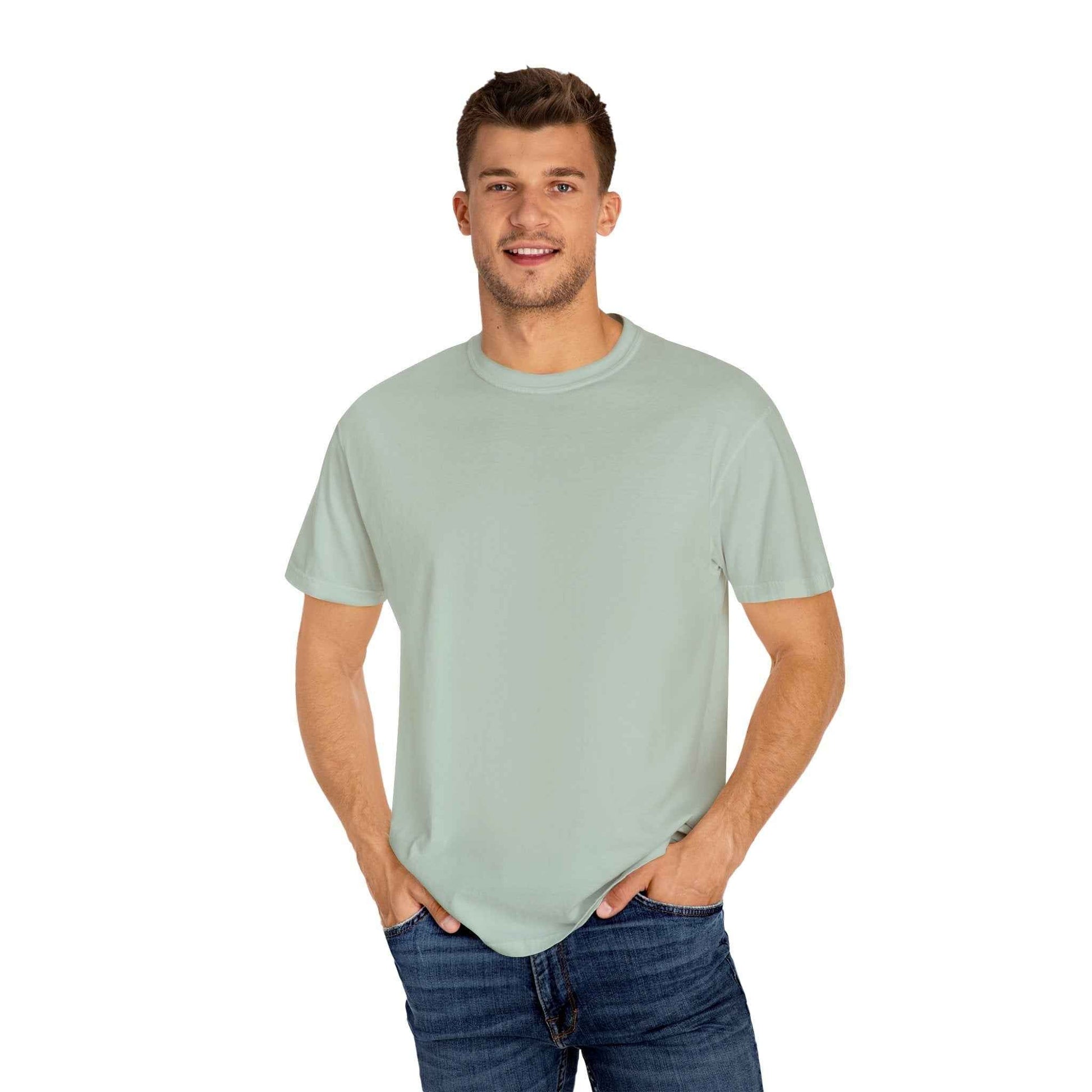 Funny Casual T-shirt - Unisex Garment-Dyed Tee for Friends to Stop Thinking and Start Drinking - Maklenn