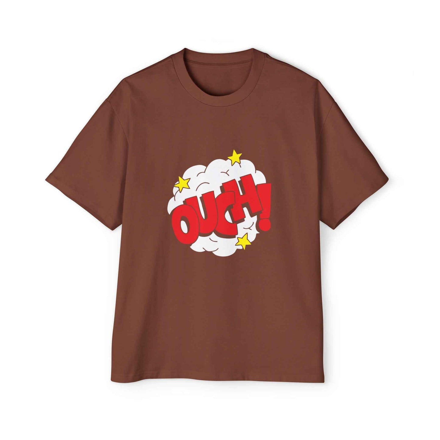Ouch! Men's Heavy Oversized Tee, Casual T-Shirt, Gift for Him, Everyday Wear, Graphic Tee, Summer Style