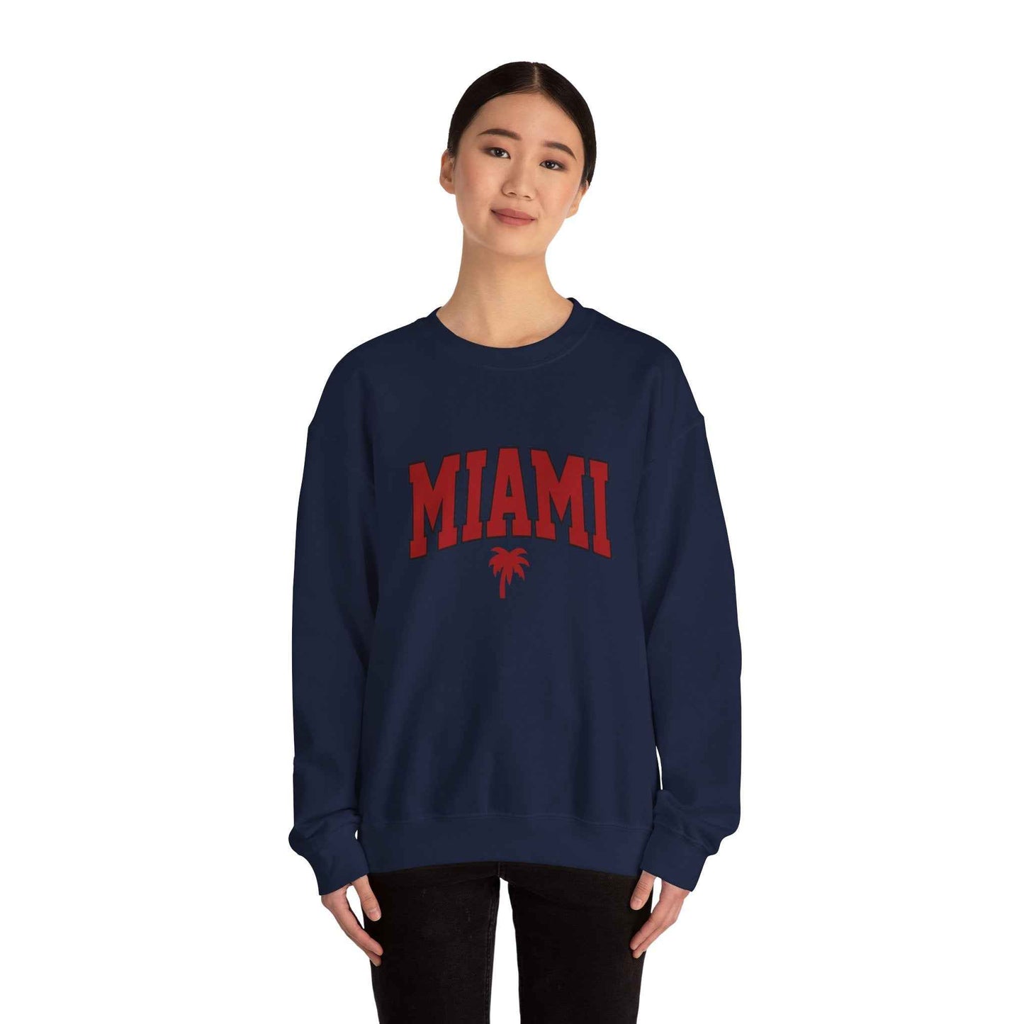 Miami Graphic Crewneck Sweatshirt, Unisex Sweatshirt, Cozy Miami Apparel, Casual Streetwear, Perfect Gift for Sport Lovers