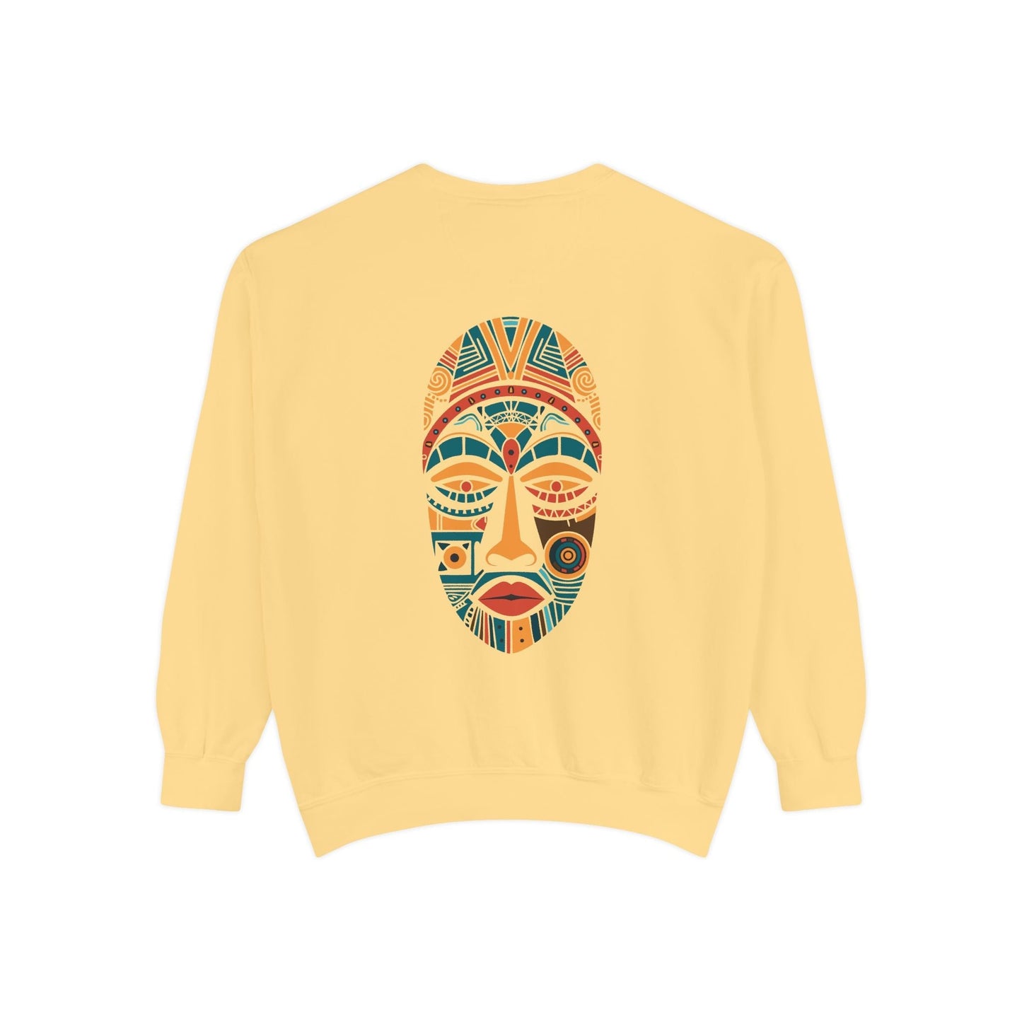 Artistic Unisex Sweatshirt with Colorful Face Design - Cozy Casual Wear for Fall Fashion and Unique Gifts - Maklenn