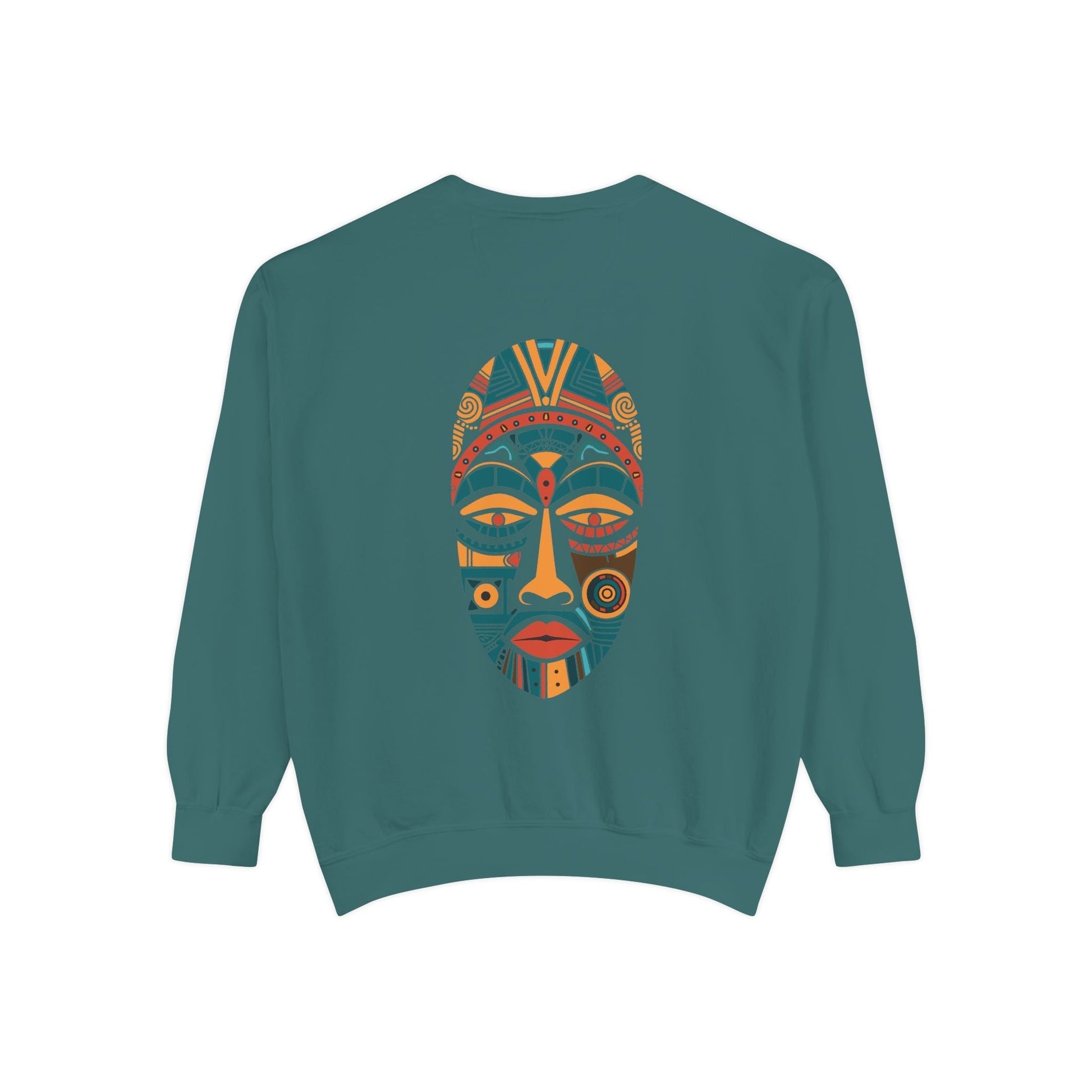 Artistic Unisex Sweatshirt with Colorful Face Design - Cozy Casual Wear for Fall Fashion and Unique Gifts - Maklenn