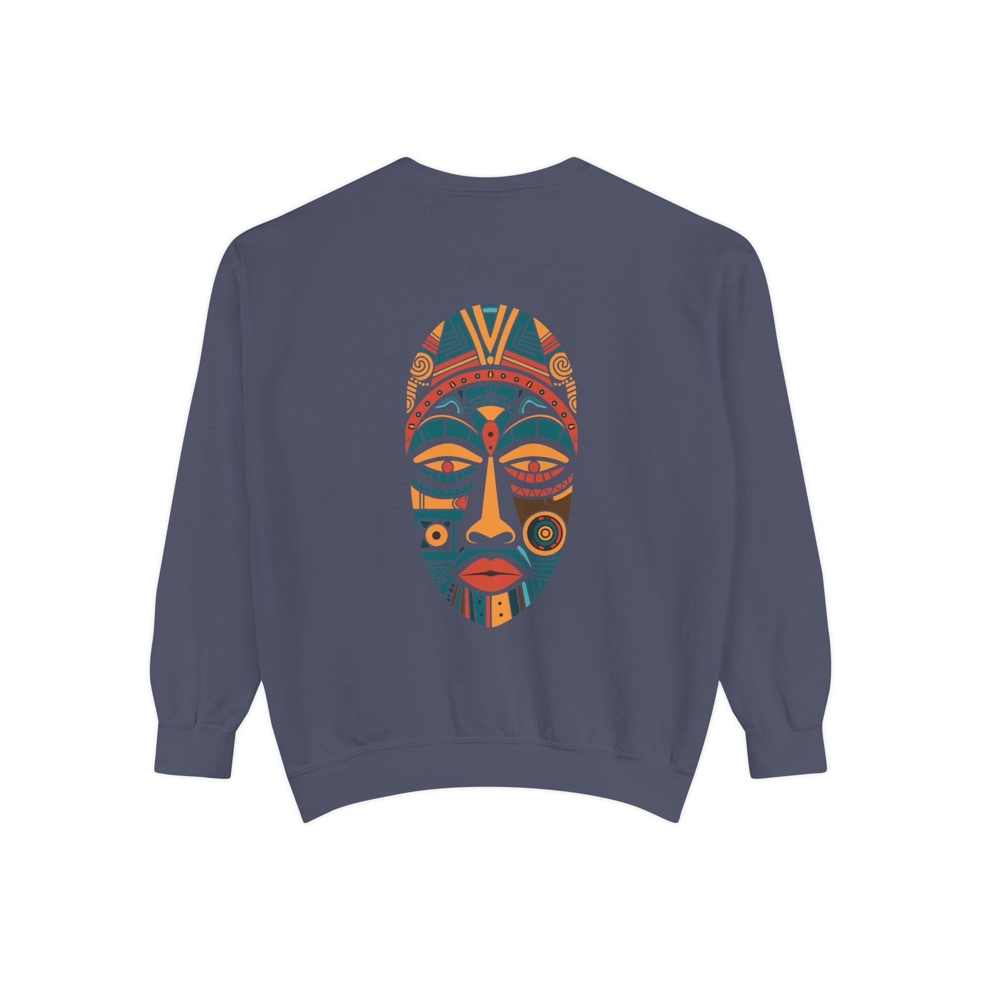 Artistic Unisex Sweatshirt with Colorful Face Design - Cozy Casual Wear for Fall Fashion and Unique Gifts - Maklenn