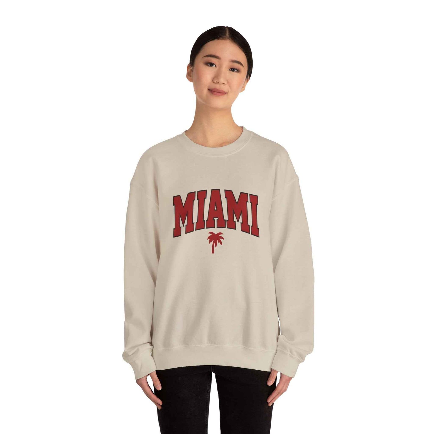 Miami Graphic Crewneck Sweatshirt, Unisex Sweatshirt, Cozy Miami Apparel, Casual Streetwear, Perfect Gift for Sport Lovers