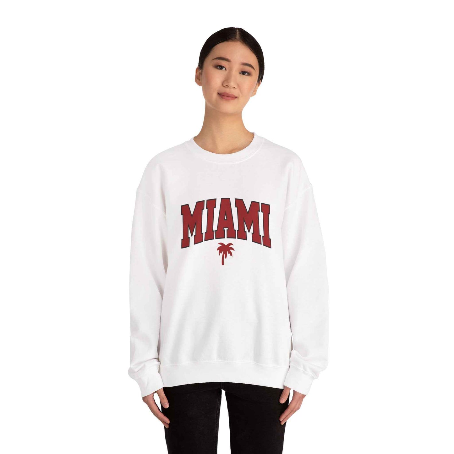 Miami Graphic Crewneck Sweatshirt, Unisex Sweatshirt, Cozy Miami Apparel, Casual Streetwear, Perfect Gift for Sport Lovers