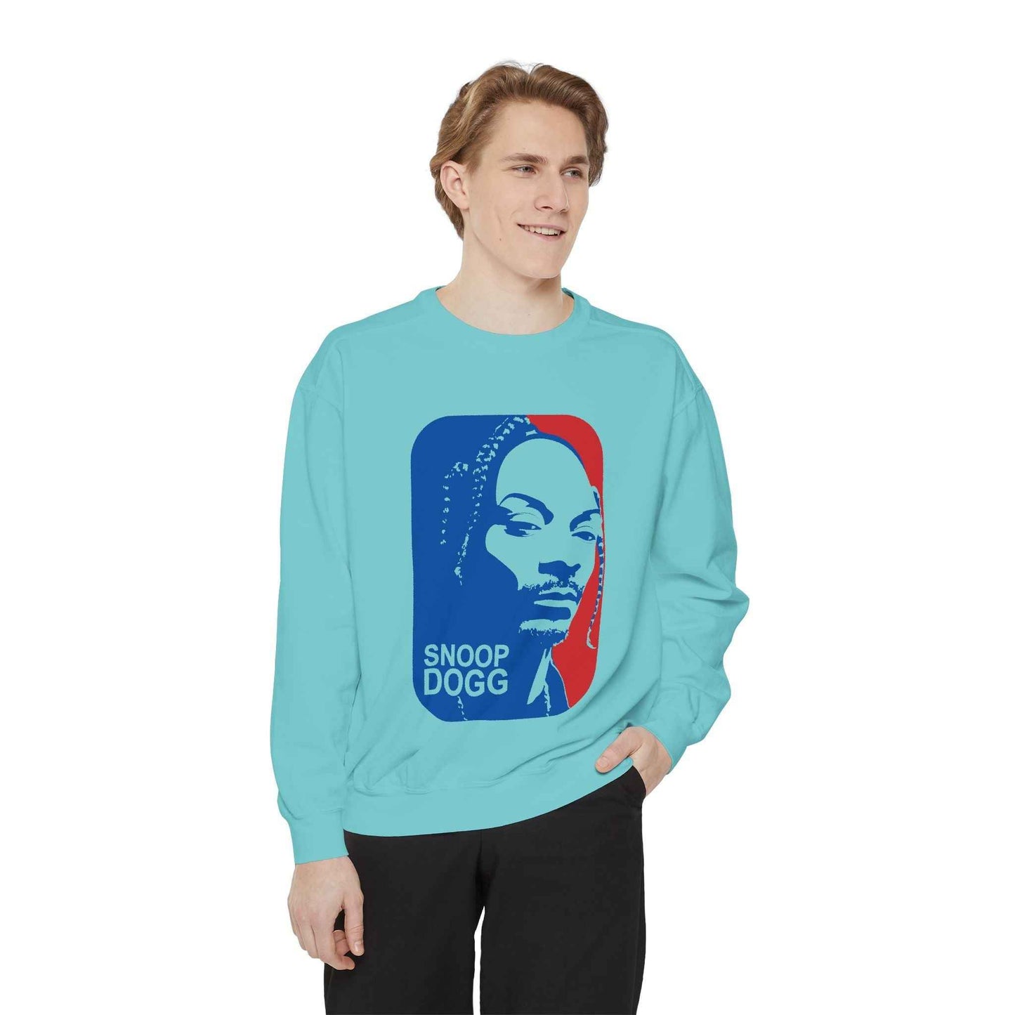 Snoop Dogg Inspired Unisex Garment-Dyed Sweatshirt - Hip Hop Style, Retro Fashion, Streetwear, Gift for Music Lovers, Cozy Apparel