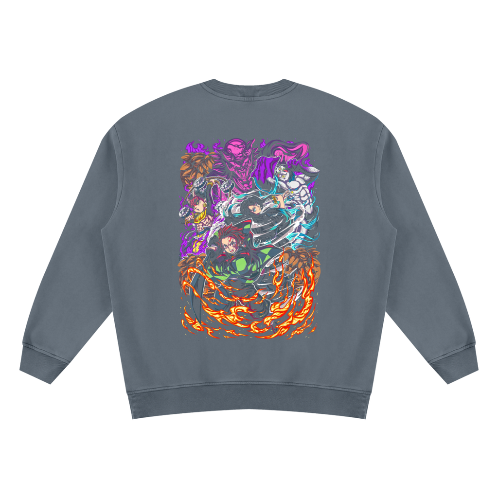 Demon Slayer Merch | Demon Slayer | Unisex Vintage Wash Fleece Sweatshirt ODMPOD