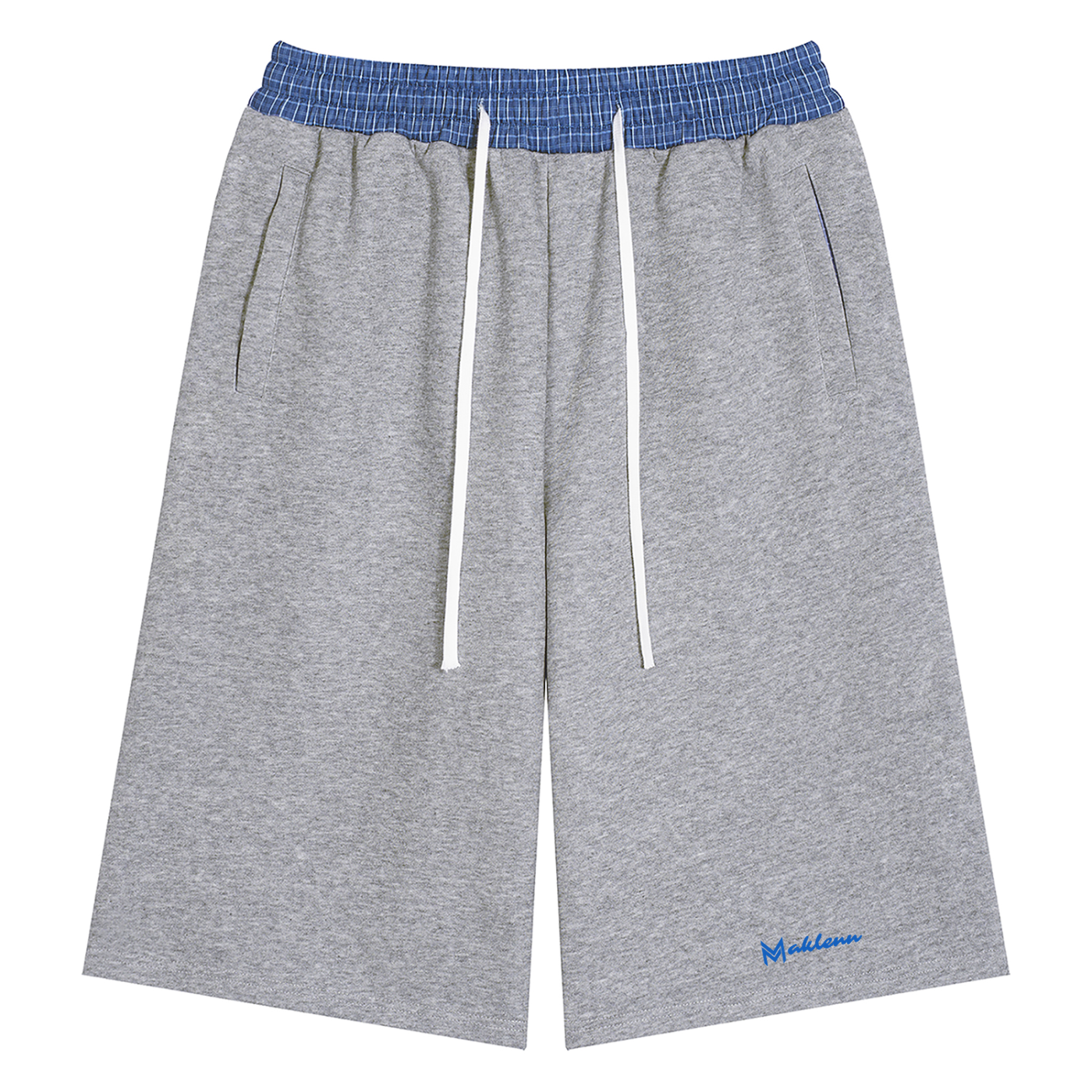 Unisex Plaid Waistband Shorts