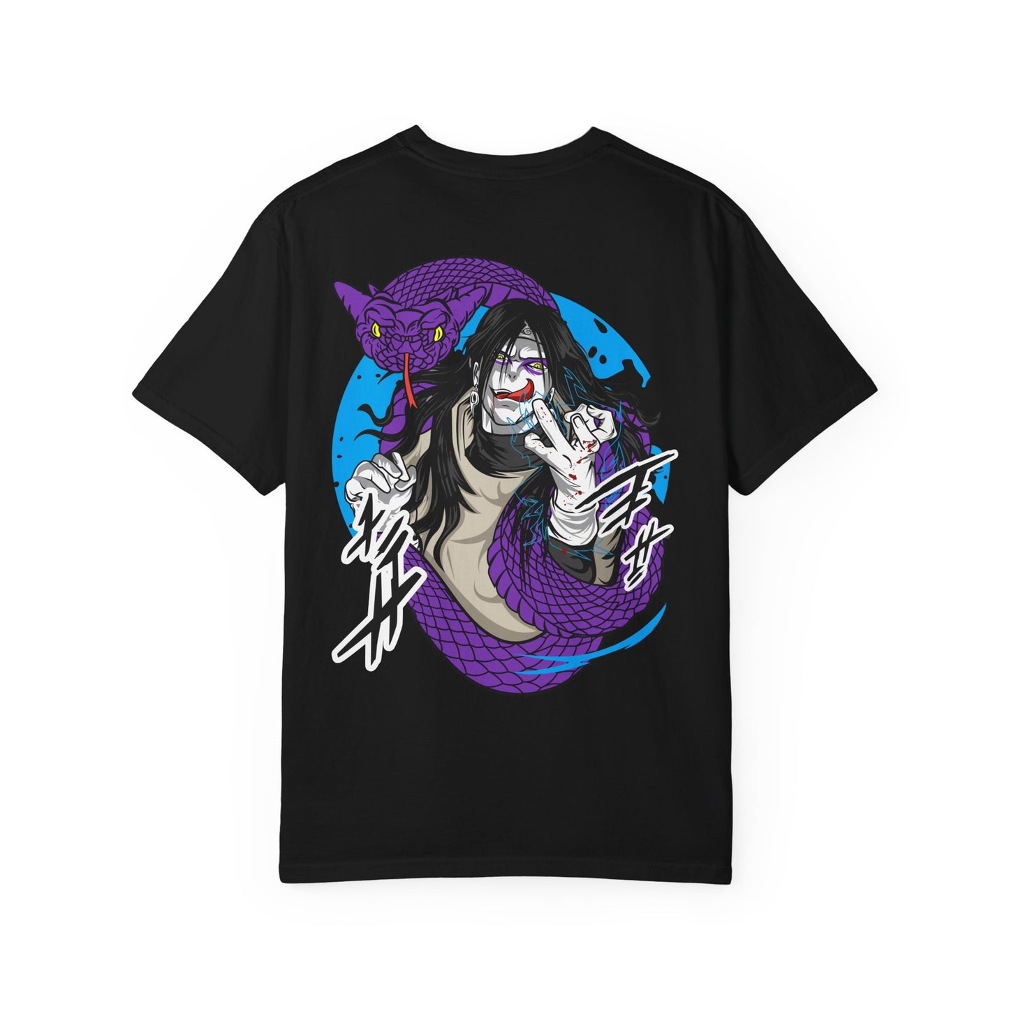 Snake Demon Graphic T-Shirt — Anime Horror Back Print Printify